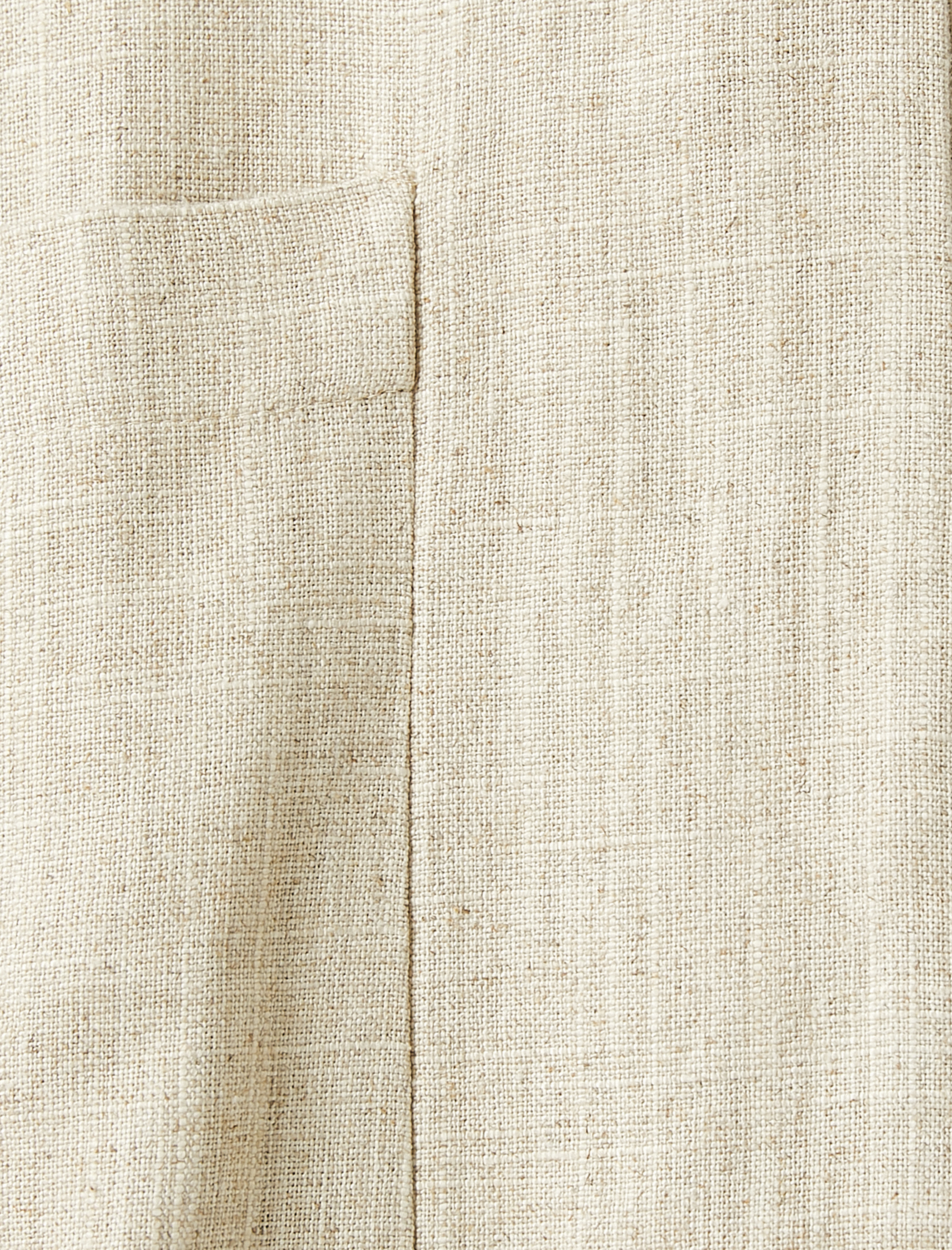 Keten Karışımlı V Yaka Trençkot