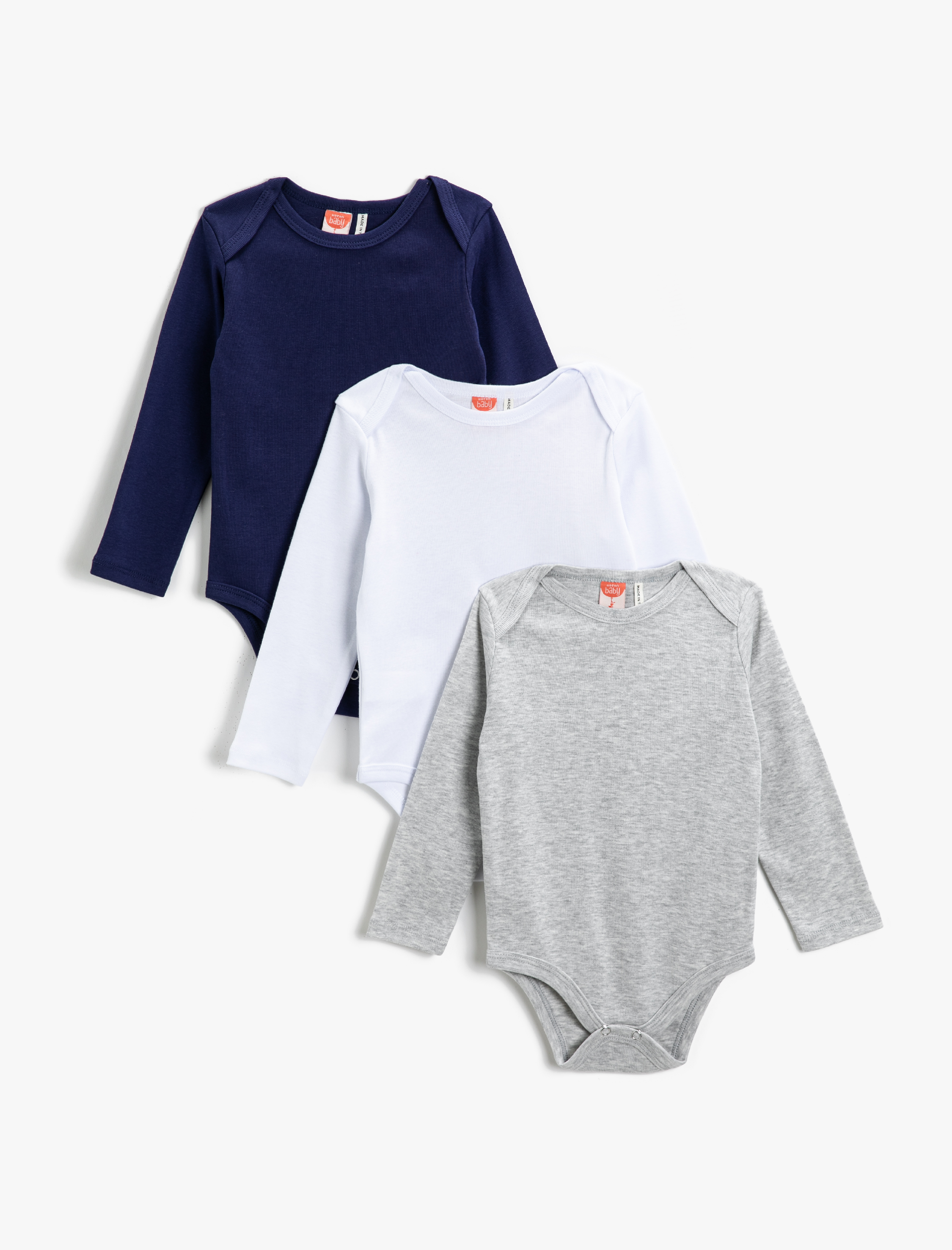  Erkek Bebek 3'lü Uzun Kollu Çıtçıtlı Zıbın Seti Pamuklu