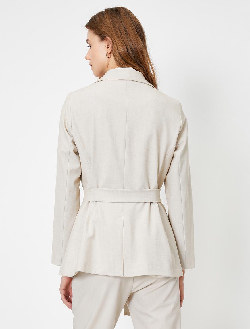   Beli Bağlamalı Blazer Ceket