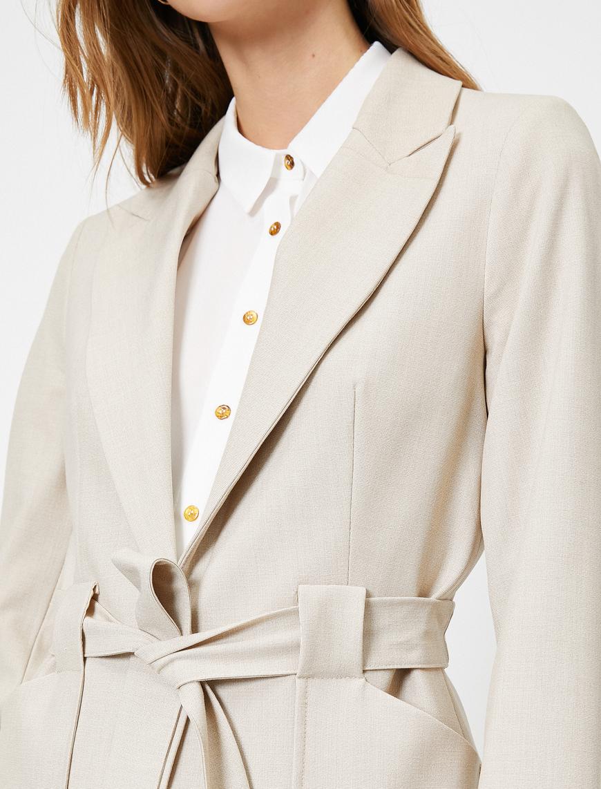   Beli Bağlamalı Blazer Ceket