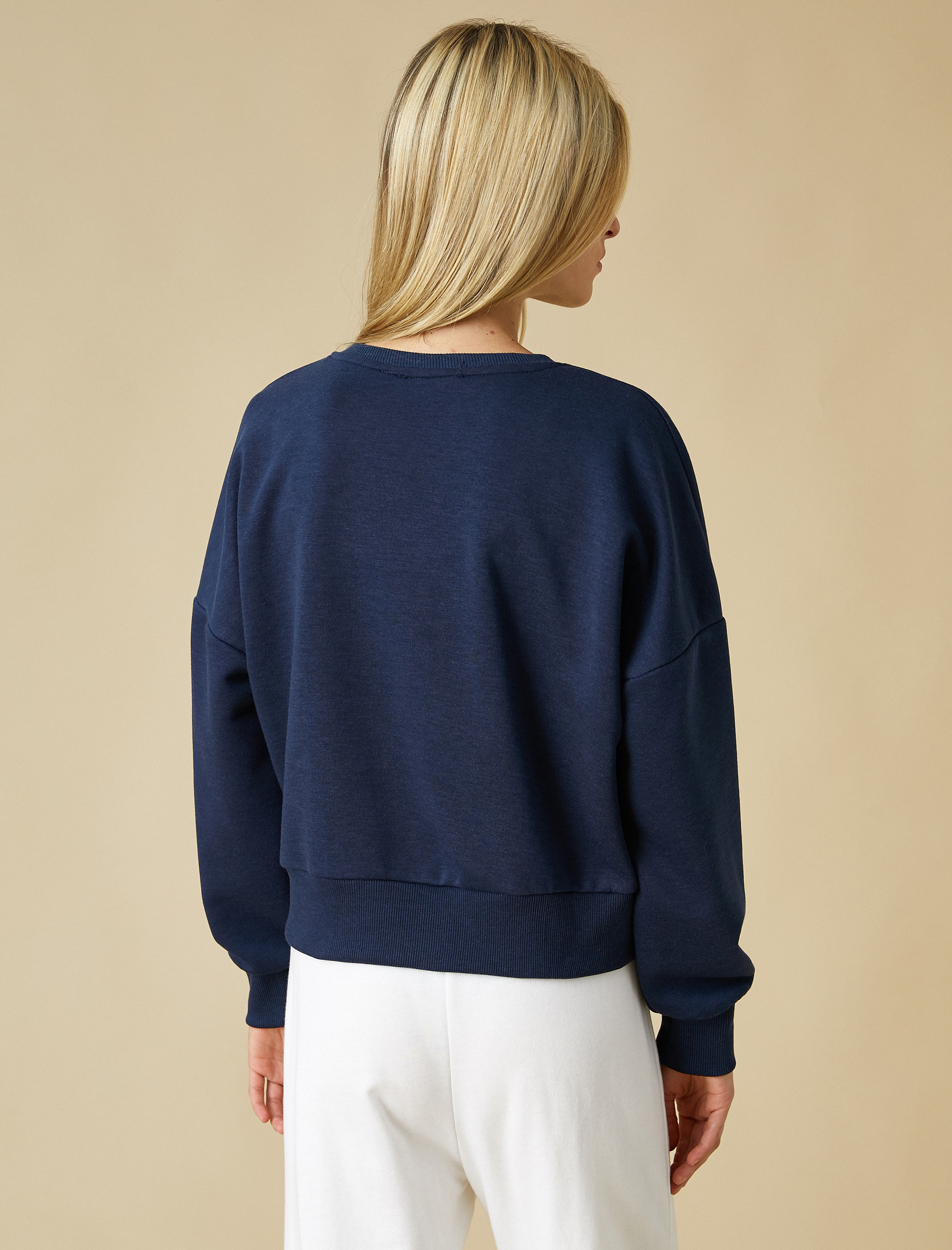   Baskılı Sweatshirt Bisiklet Yaka