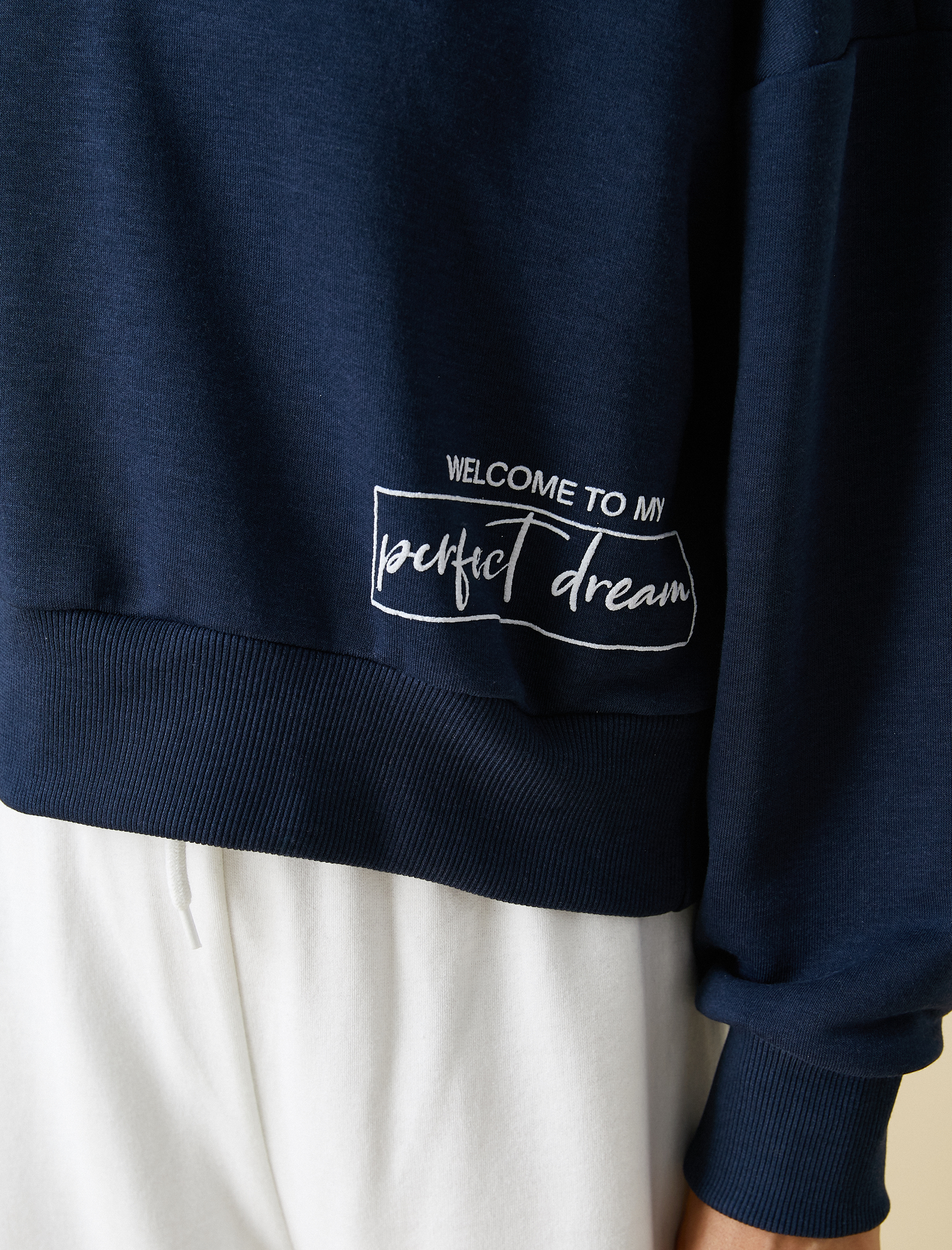   Baskılı Sweatshirt Bisiklet Yaka