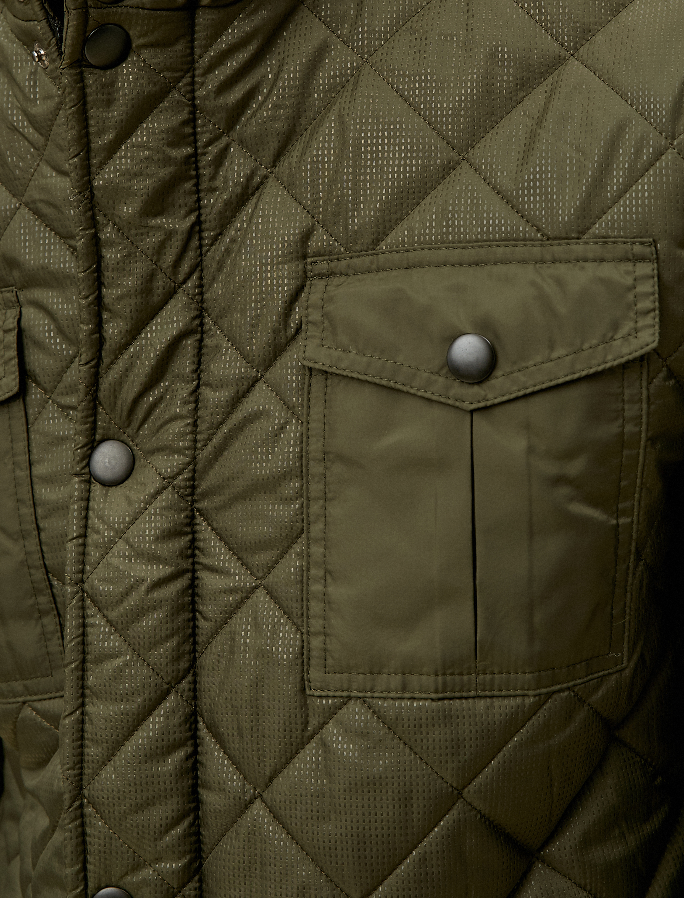 Kapitone Cepli Dik Yaka Fermuarlı Mont