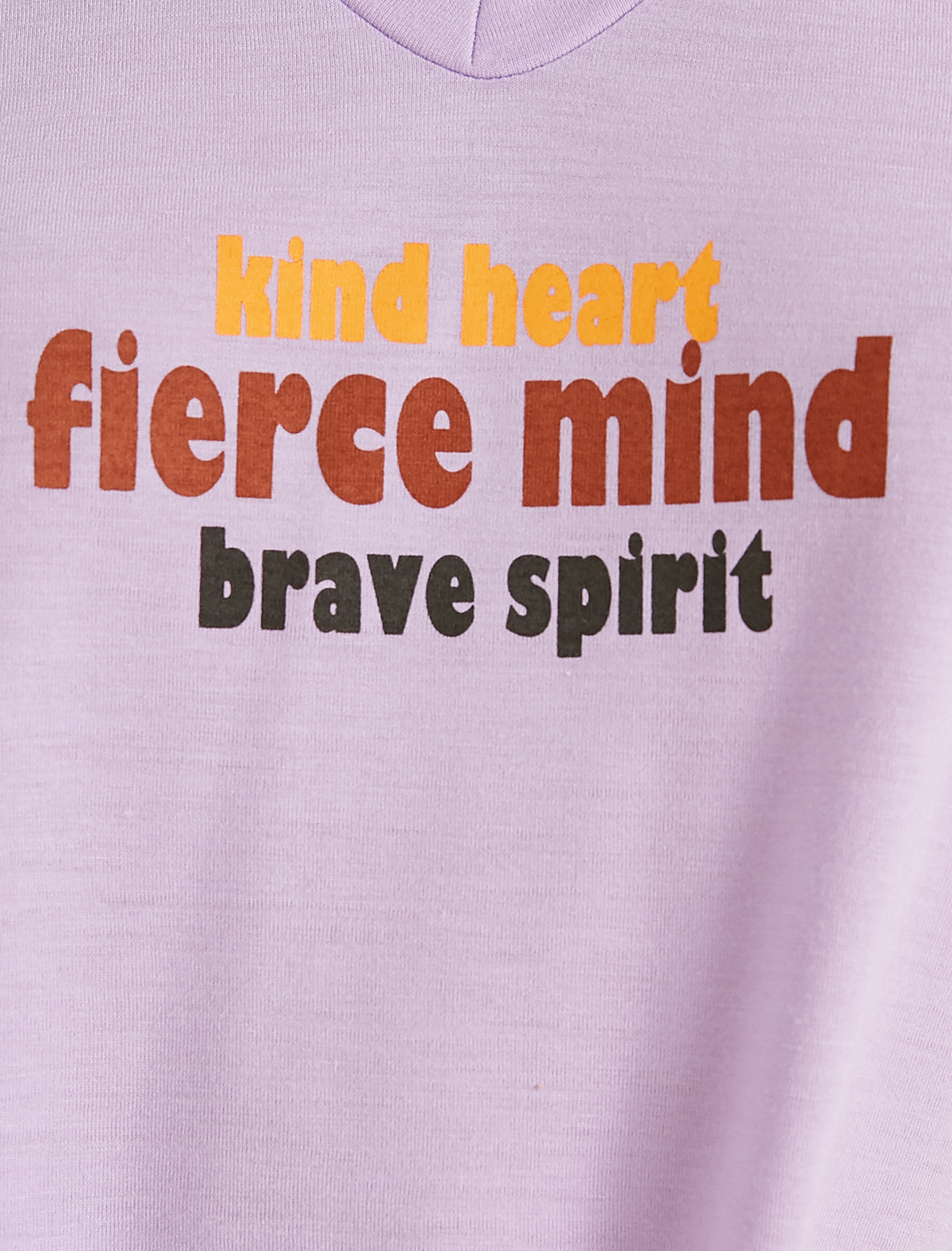   Slogan Baskılı Tişört V Yaka Kısa Kollu