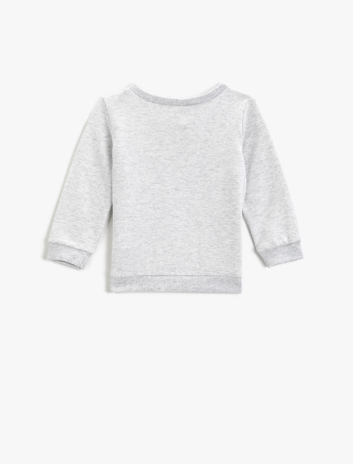 Erkek Bebek Awesome Baskılı Sweatshirt Bisiklet Yaka