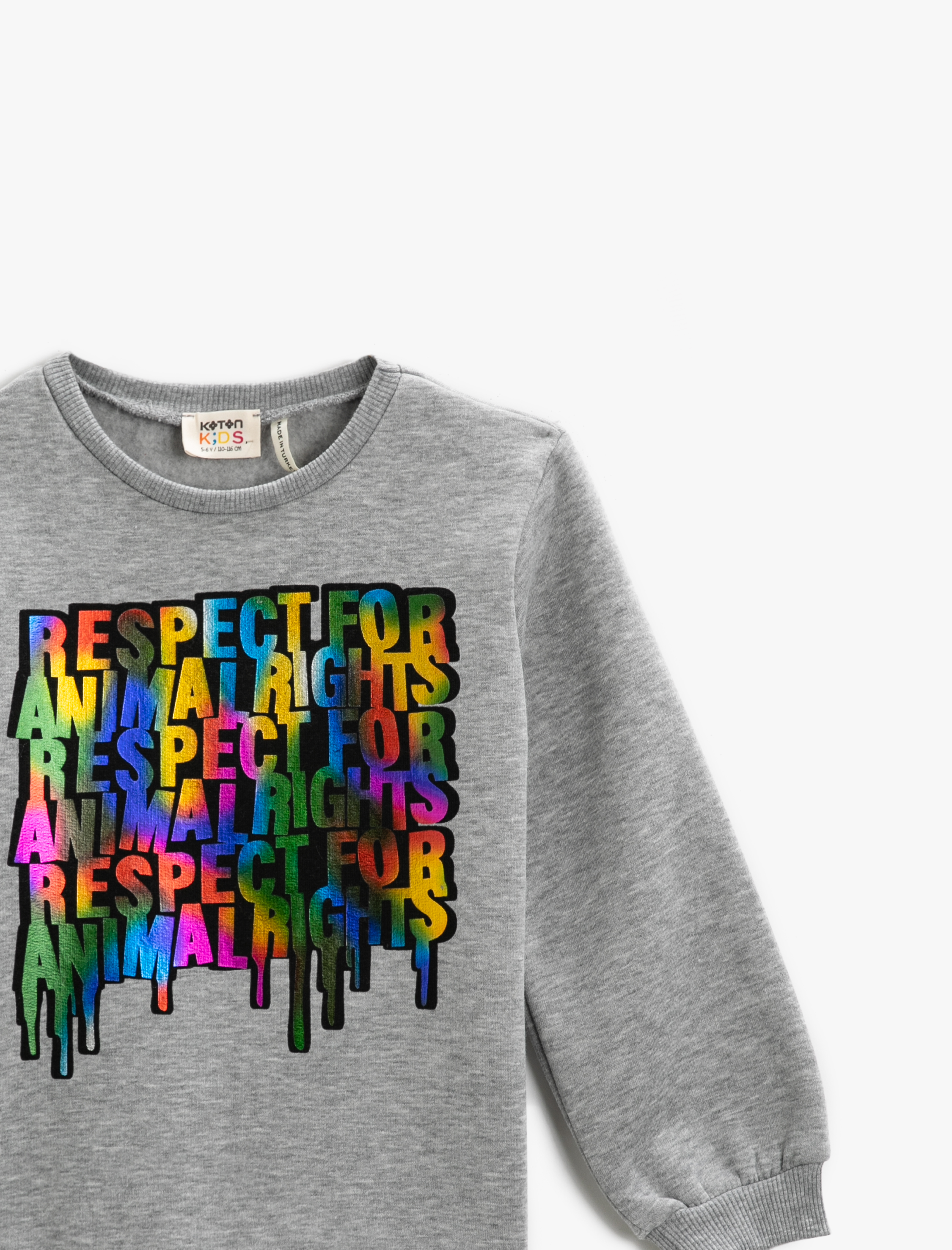  Erkek Çocuk Neon Slogan Baskılı Sweatshirt Uzun Kollu