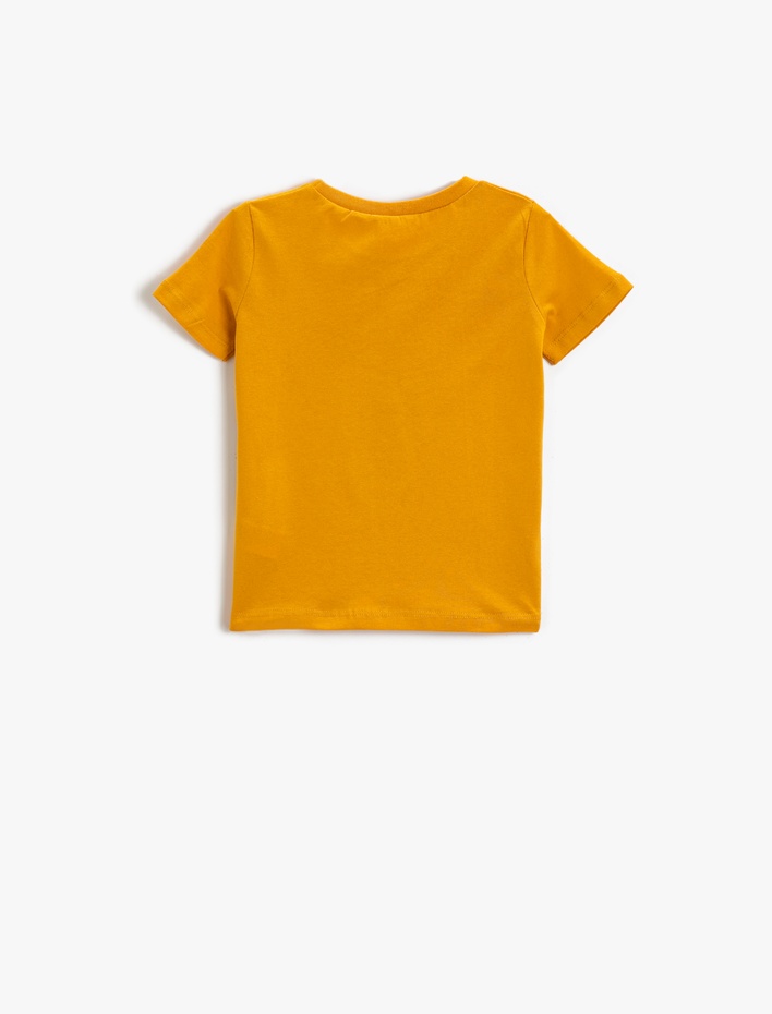 Erkek Bebek Dinozor Baskılı Kısa Kollu Tişört Pamuklu