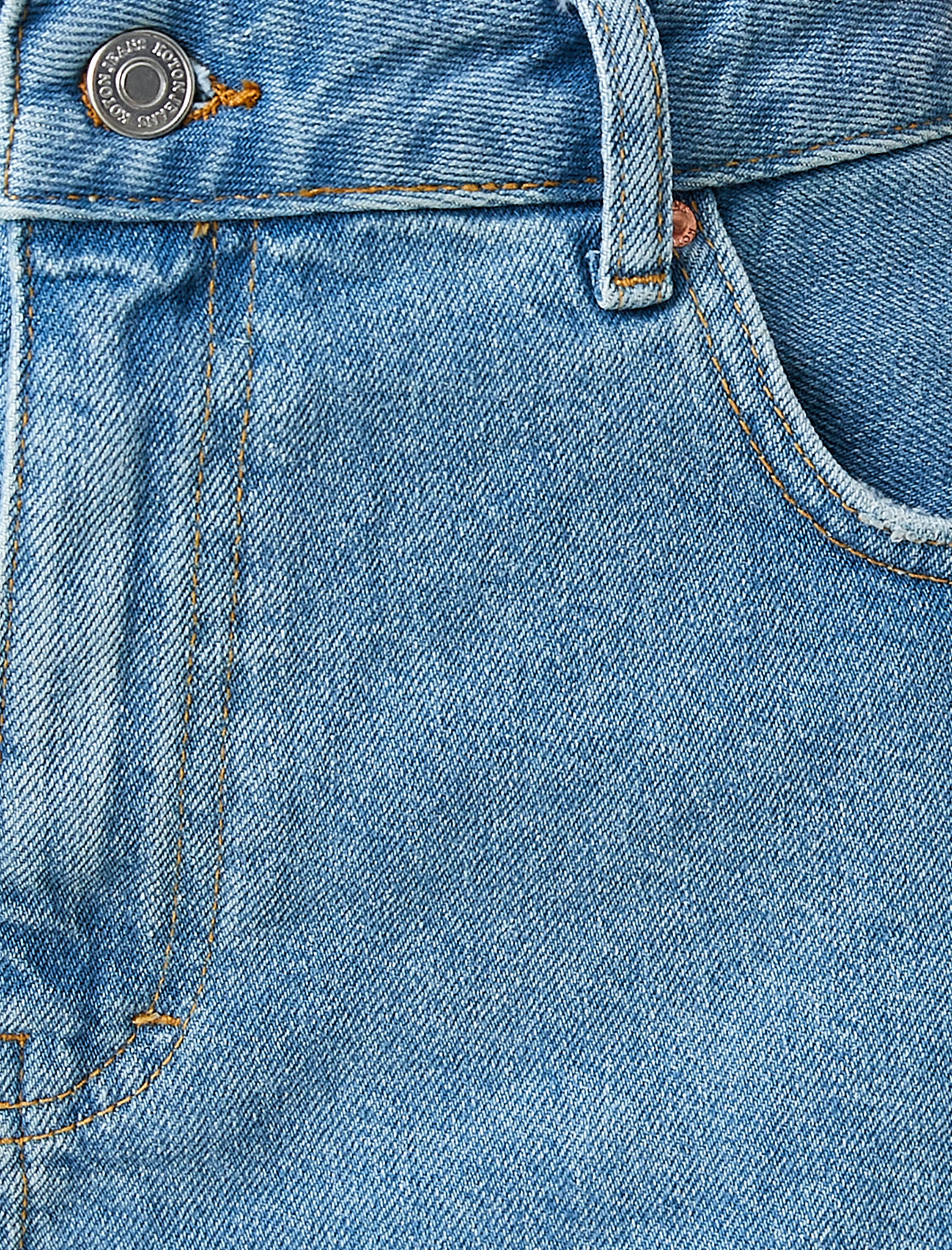   Kot Şort Yüksek Bel Püsküllü Cepli Pamuklu