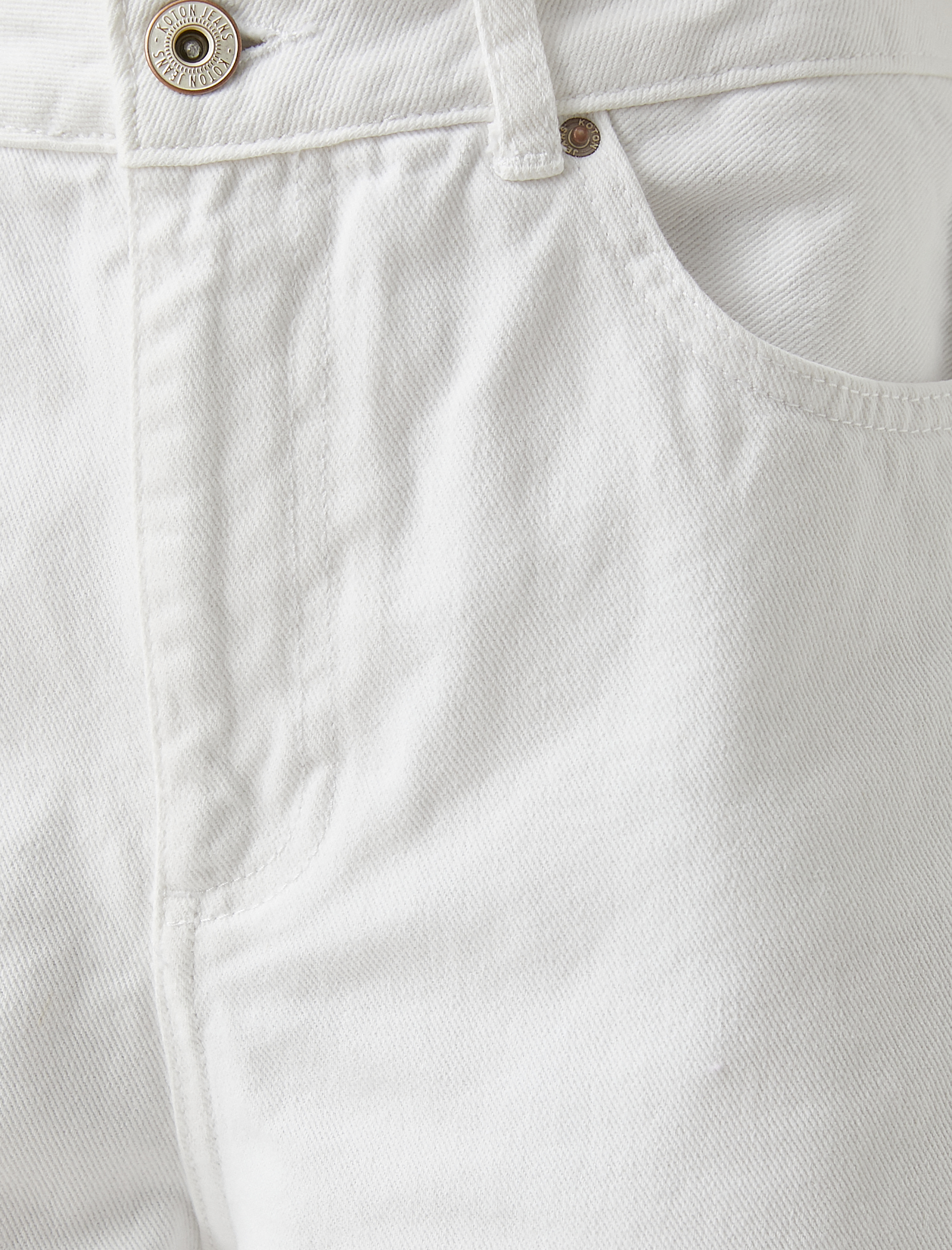   Bilek Boy Geniş Paça Yüksek Bel Kot Pantolon