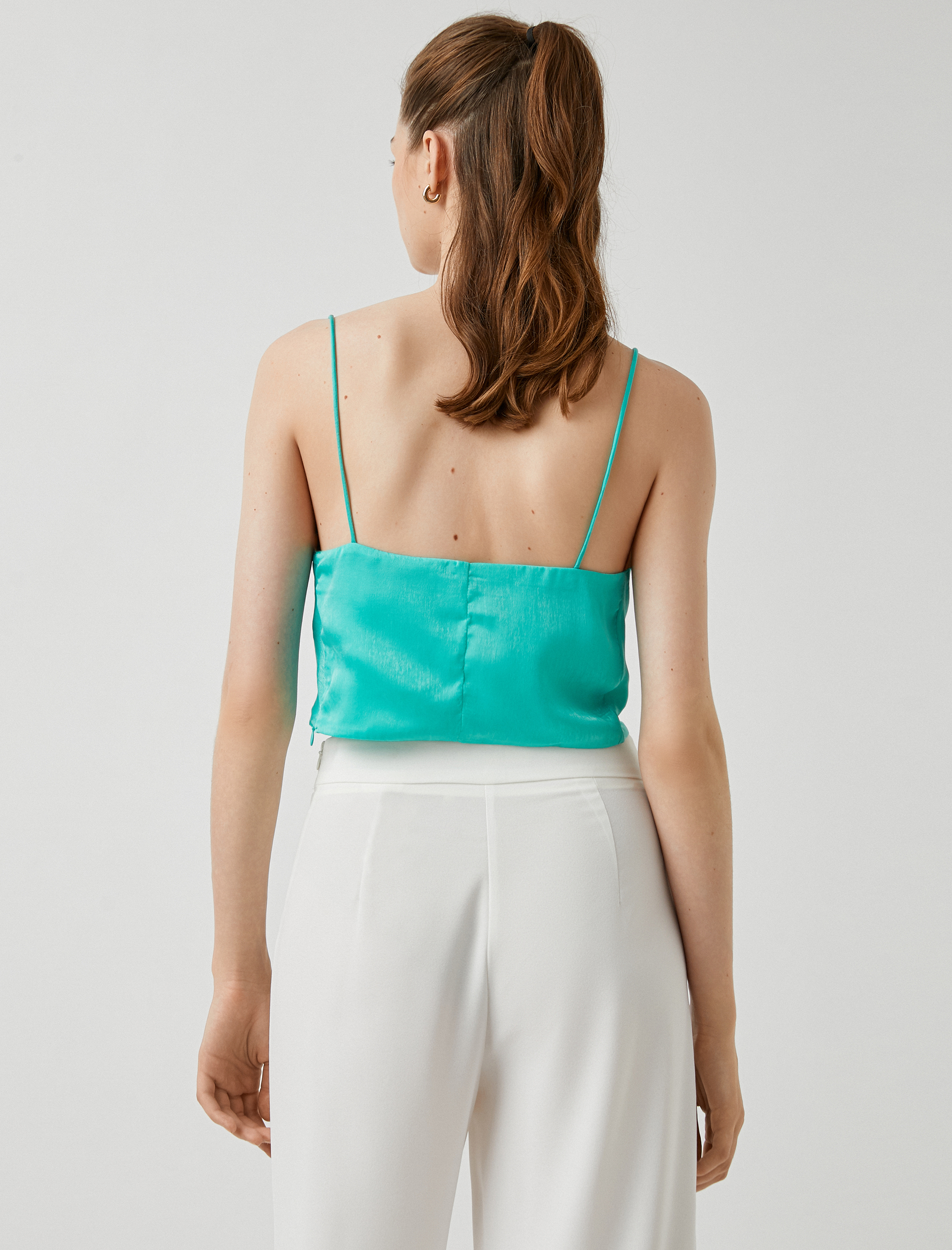   Askılı Degaje Yaka Abiye Bluz