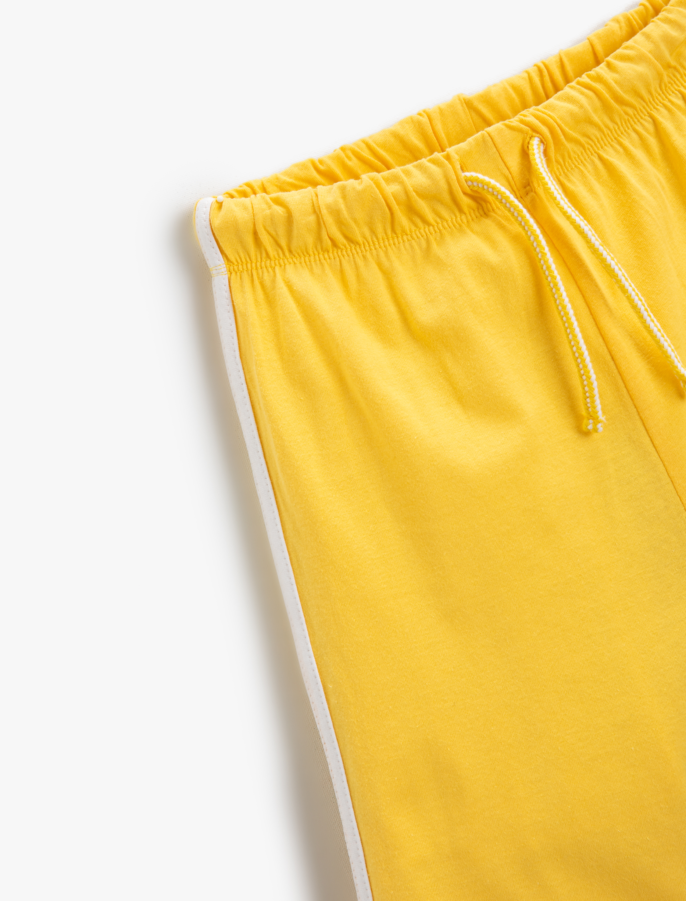  Erkek Çocuk Basic Çizgili Şort Pamuklu Beli Bağcıklı