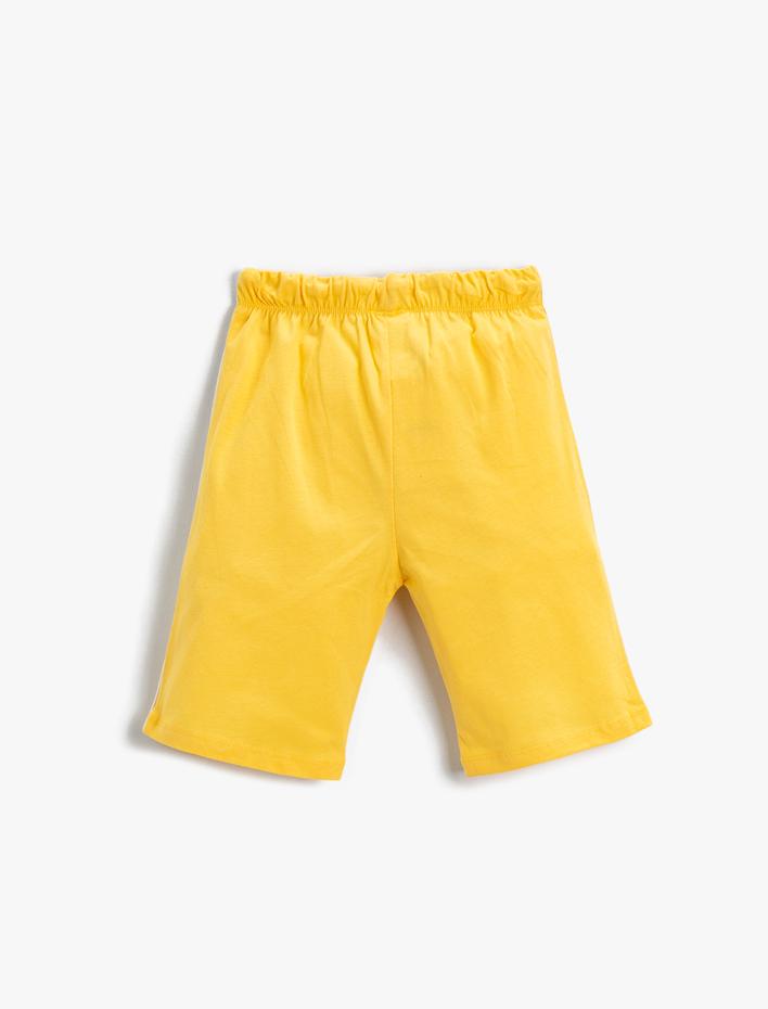 Erkek Çocuk Basic Çizgili Şort Pamuklu Beli Bağcıklı