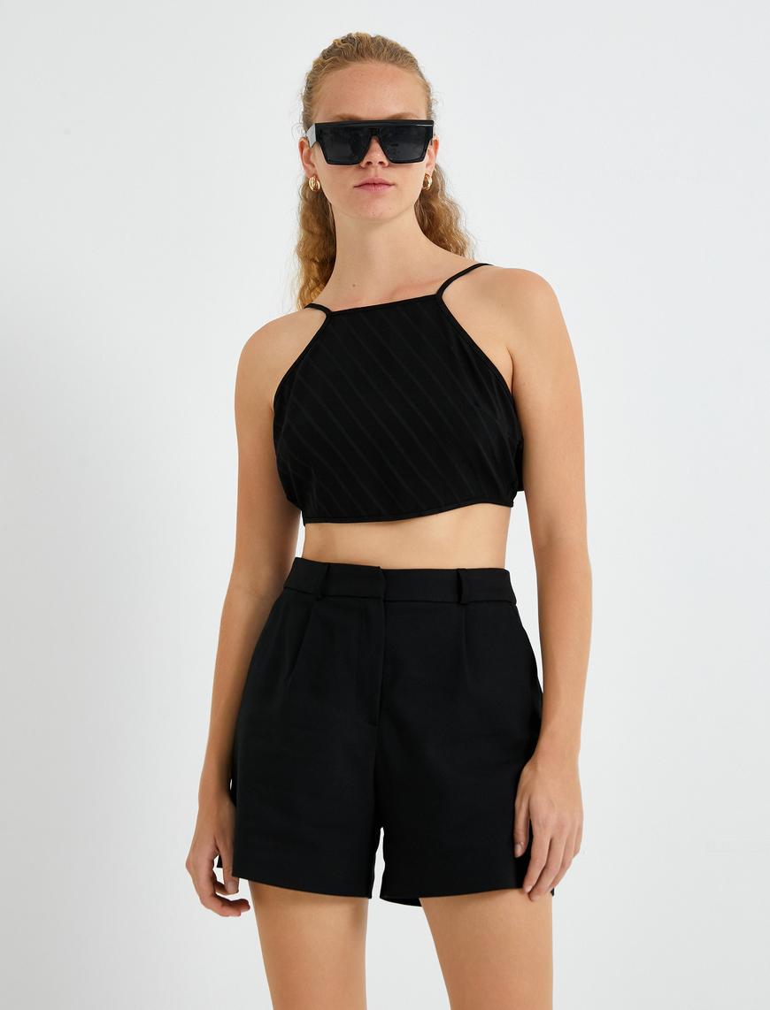   Crop Atlet Halter Yaka