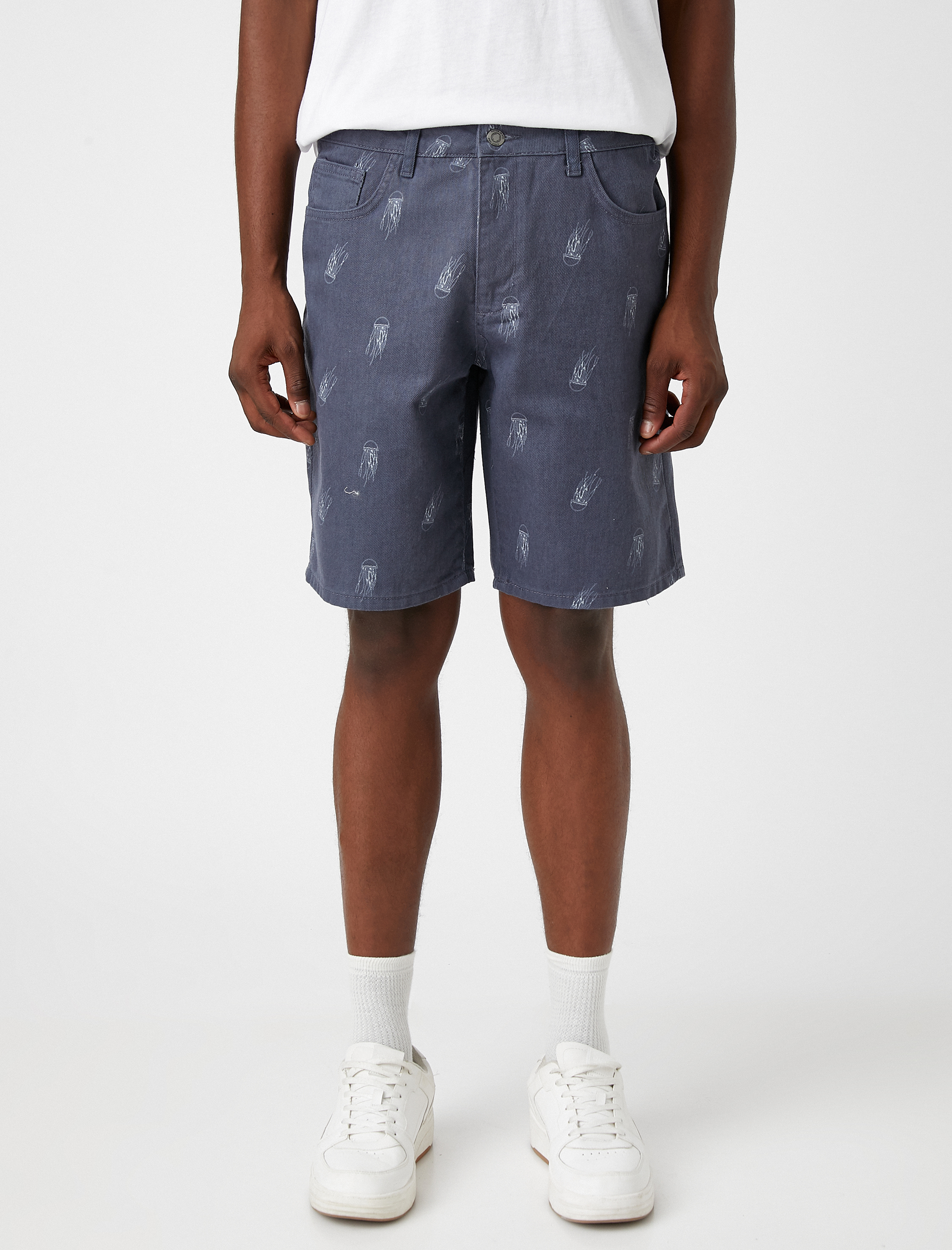   Pamuklu Baskılı Şort