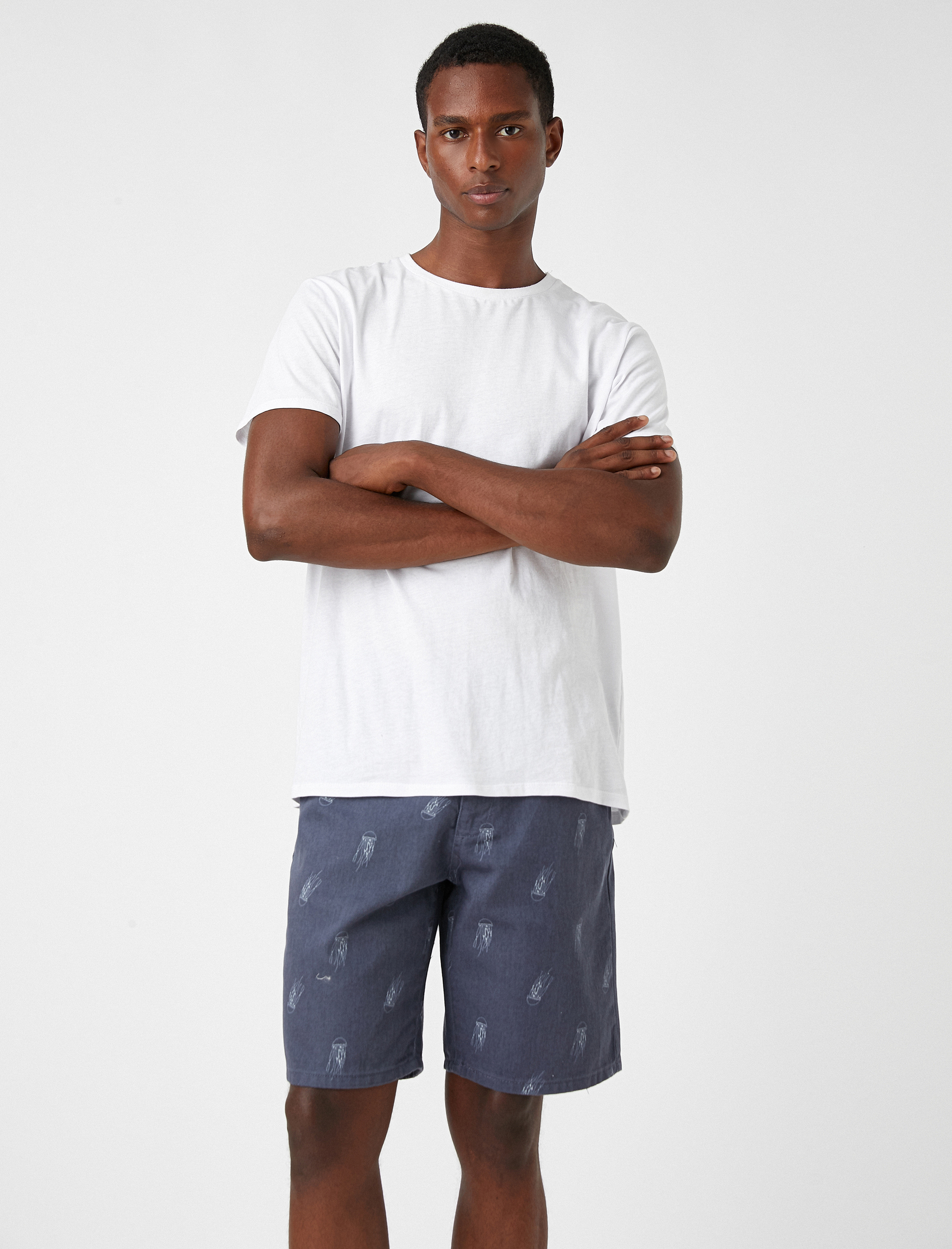   Pamuklu Baskılı Şort