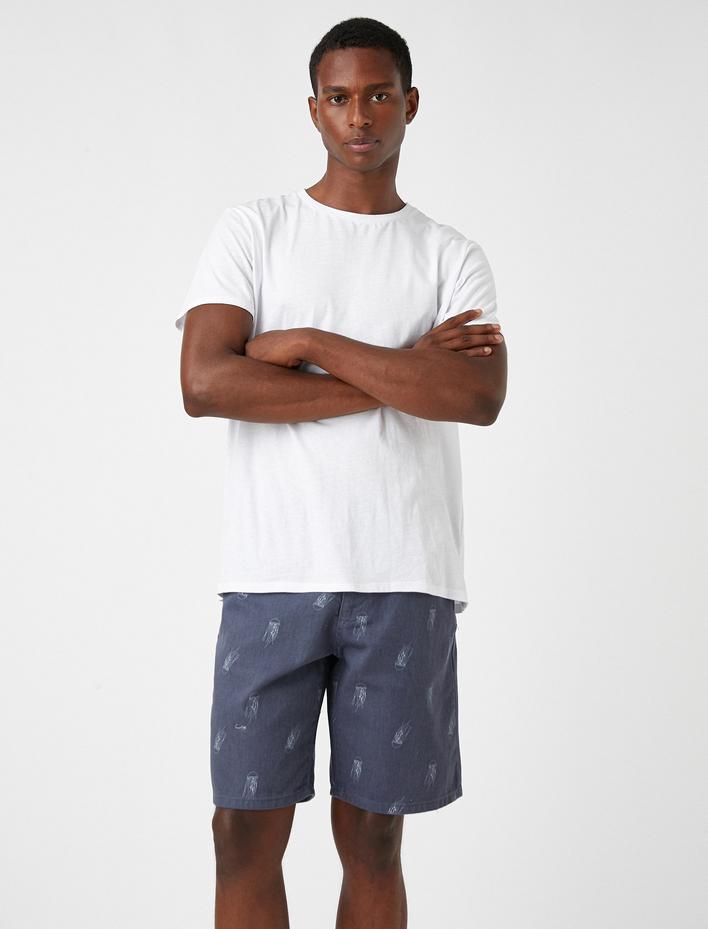  Pamuklu Baskılı Şort