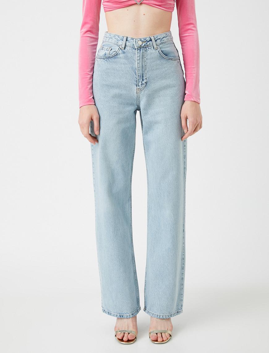   Normal Kesim Yüksek Bel Düz Paça Kot Pantolon - Eve Straight Jean