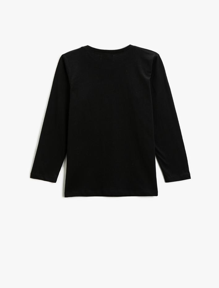 Erkek Çocuk Uzun Kollu Tişört Baskılı Bisiklet Yaka Pamuklu