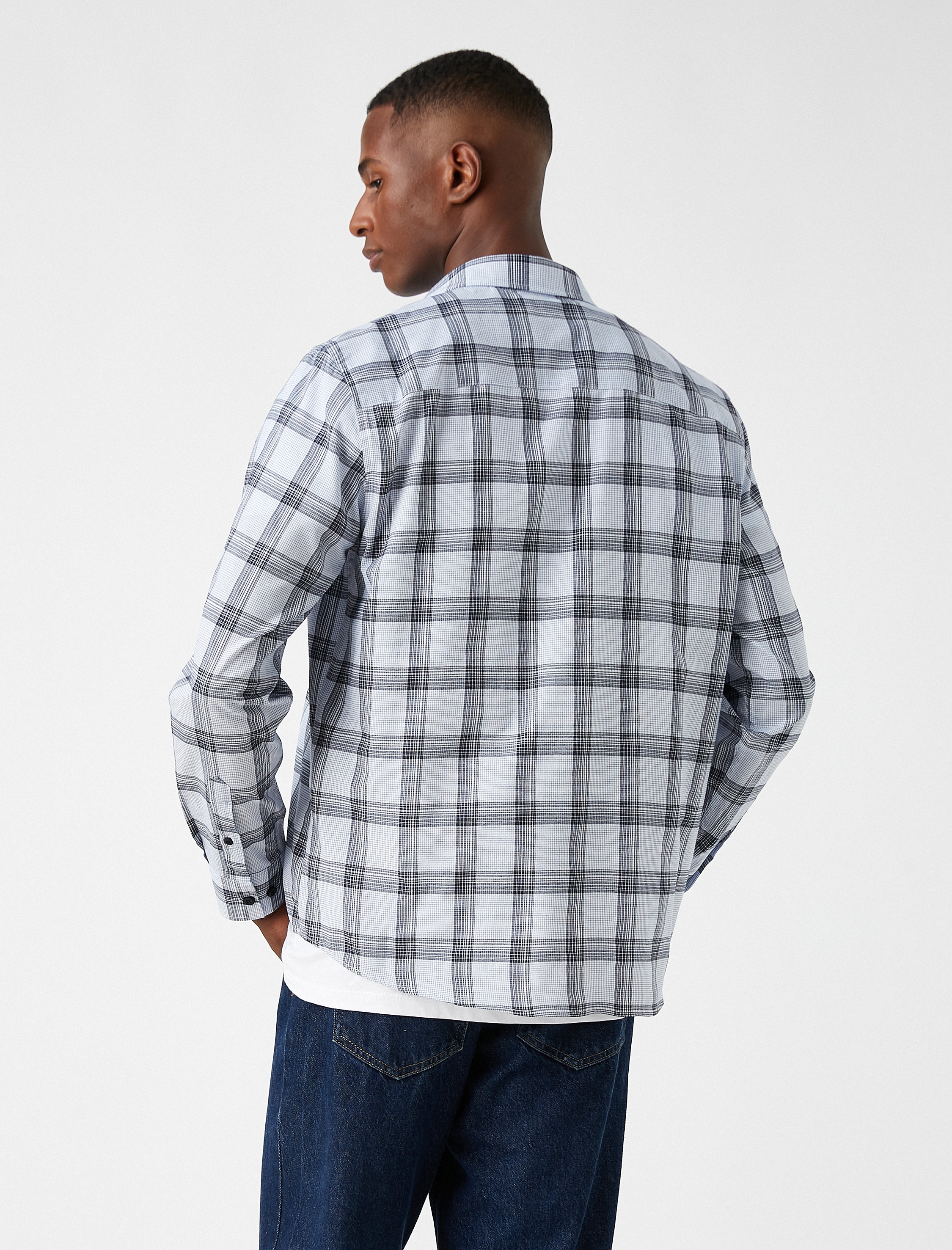   Basic Ekoseli Gömlek Klasik Yaka Non Iron