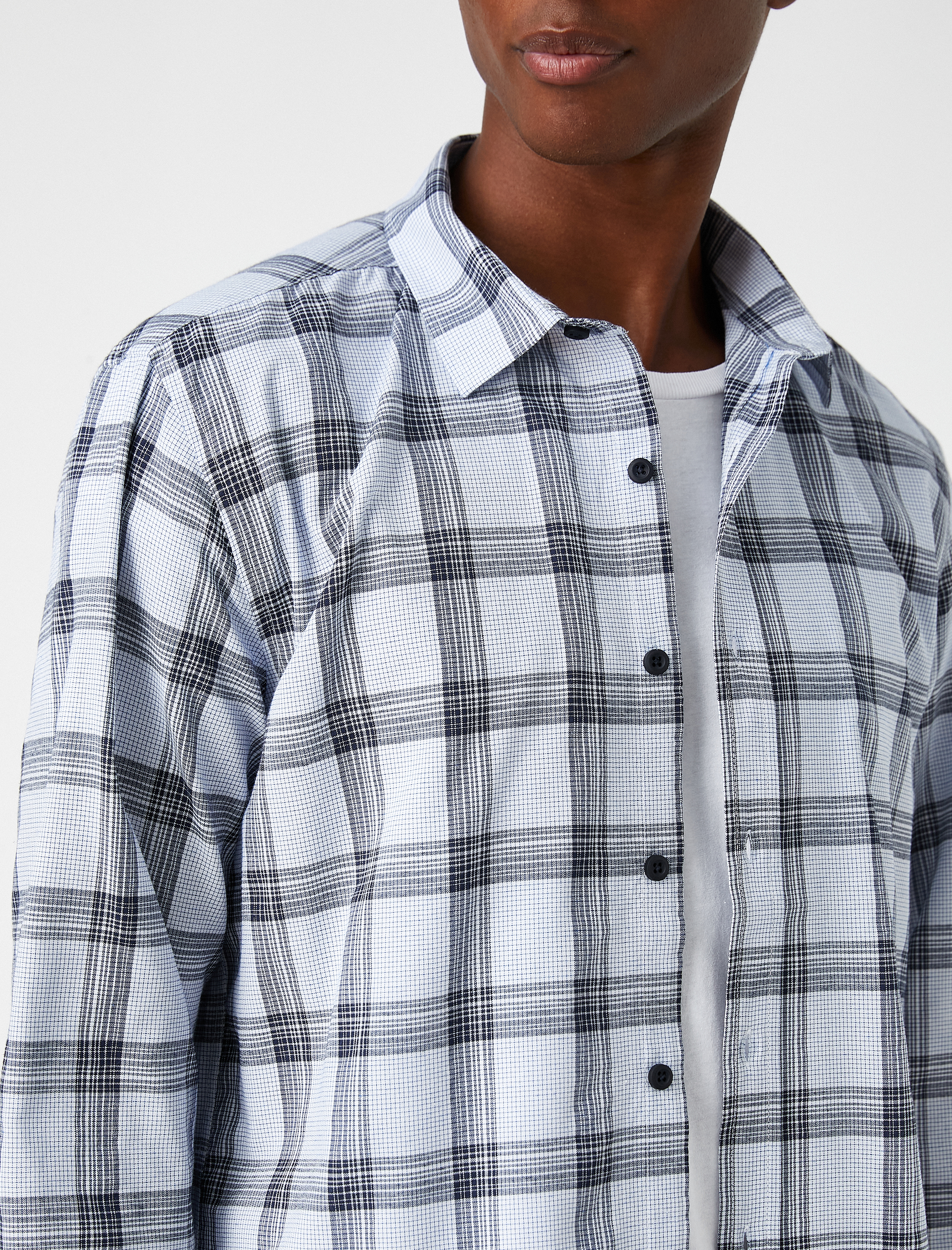   Basic Ekoseli Gömlek Klasik Yaka Non Iron