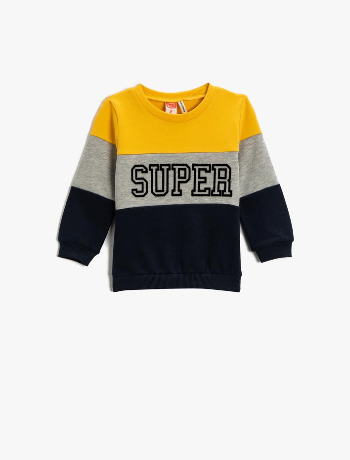 Erkek Bebek Baskılı Sweatshirt Pamuklu