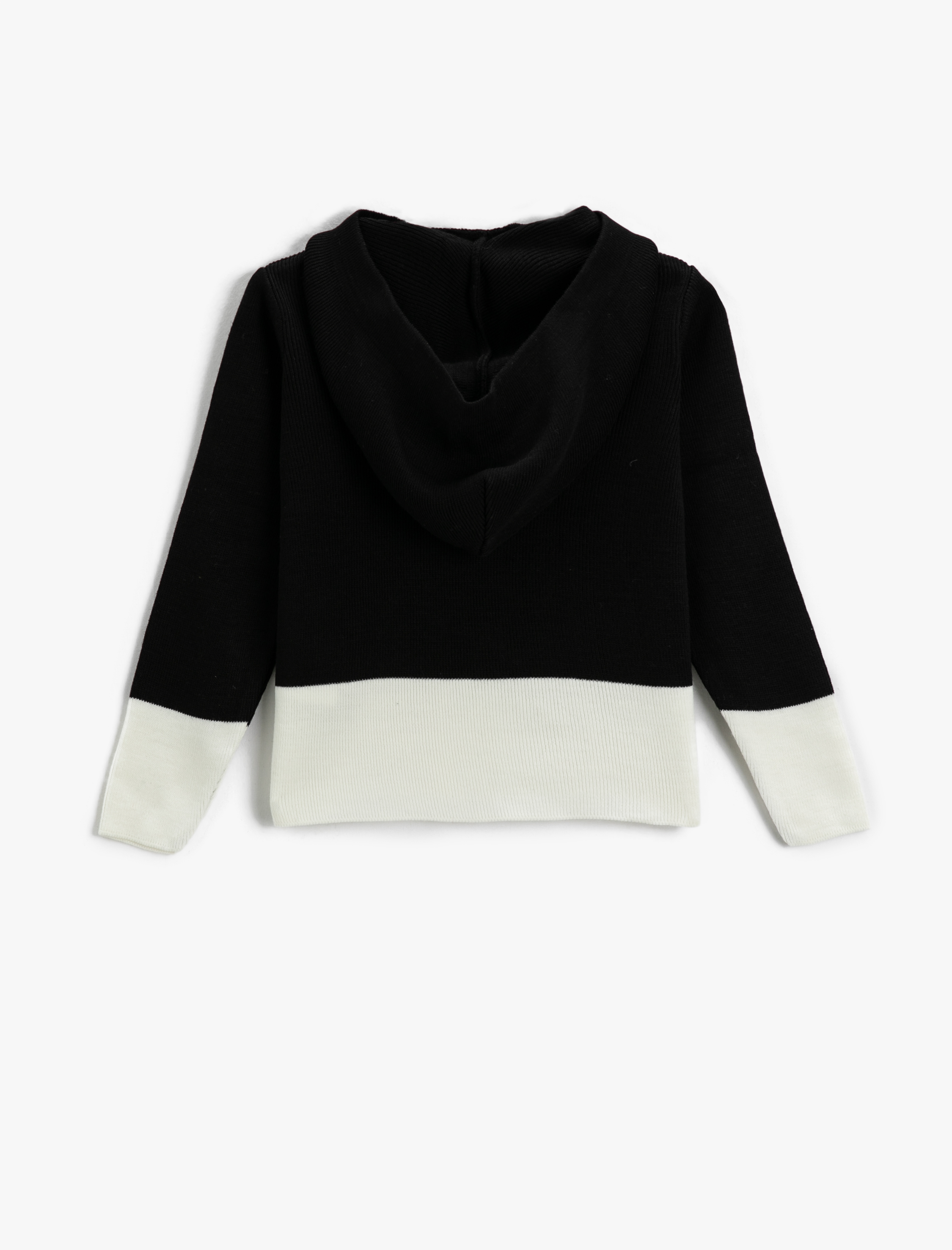 Kız Çocuk Kapüşonlu Triko Kazak İşlemeli