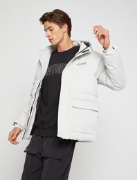Anorak Şişme Mont Kapşonlu Baskılı Su Geçirmez