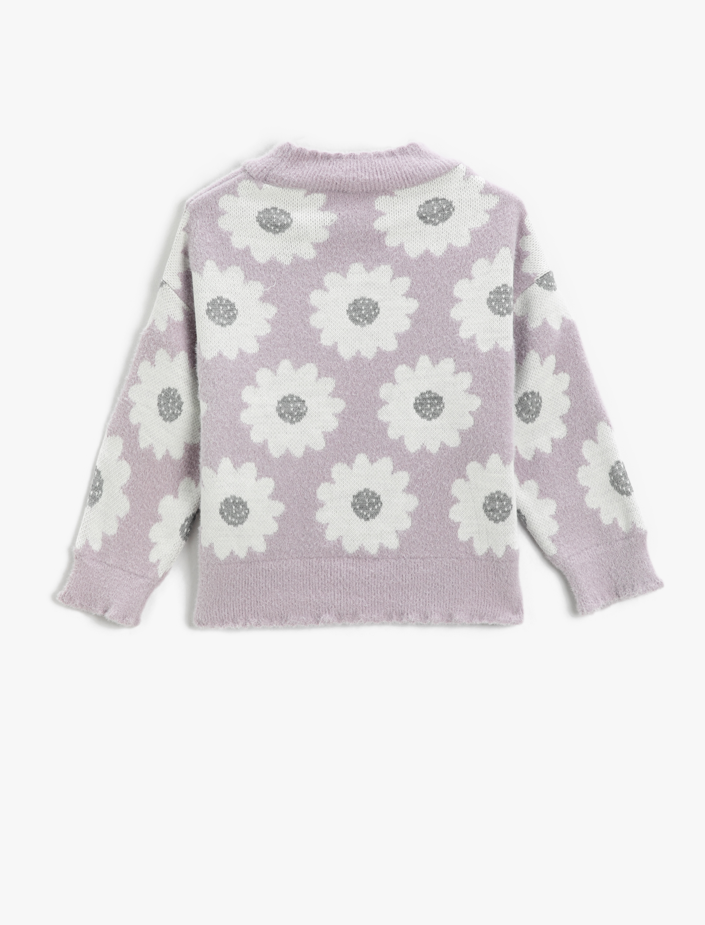  Kız Çocuk Papatya Desenli Kazak Yumuşak Dokulu