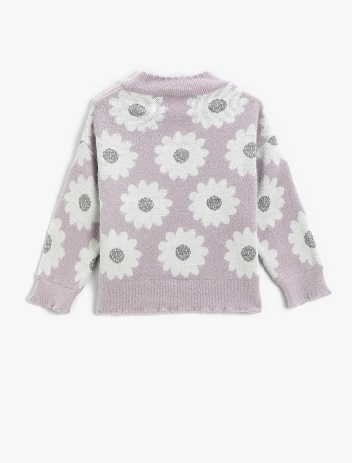 Kız Çocuk Papatya Desenli Kazak Yumuşak Dokulu