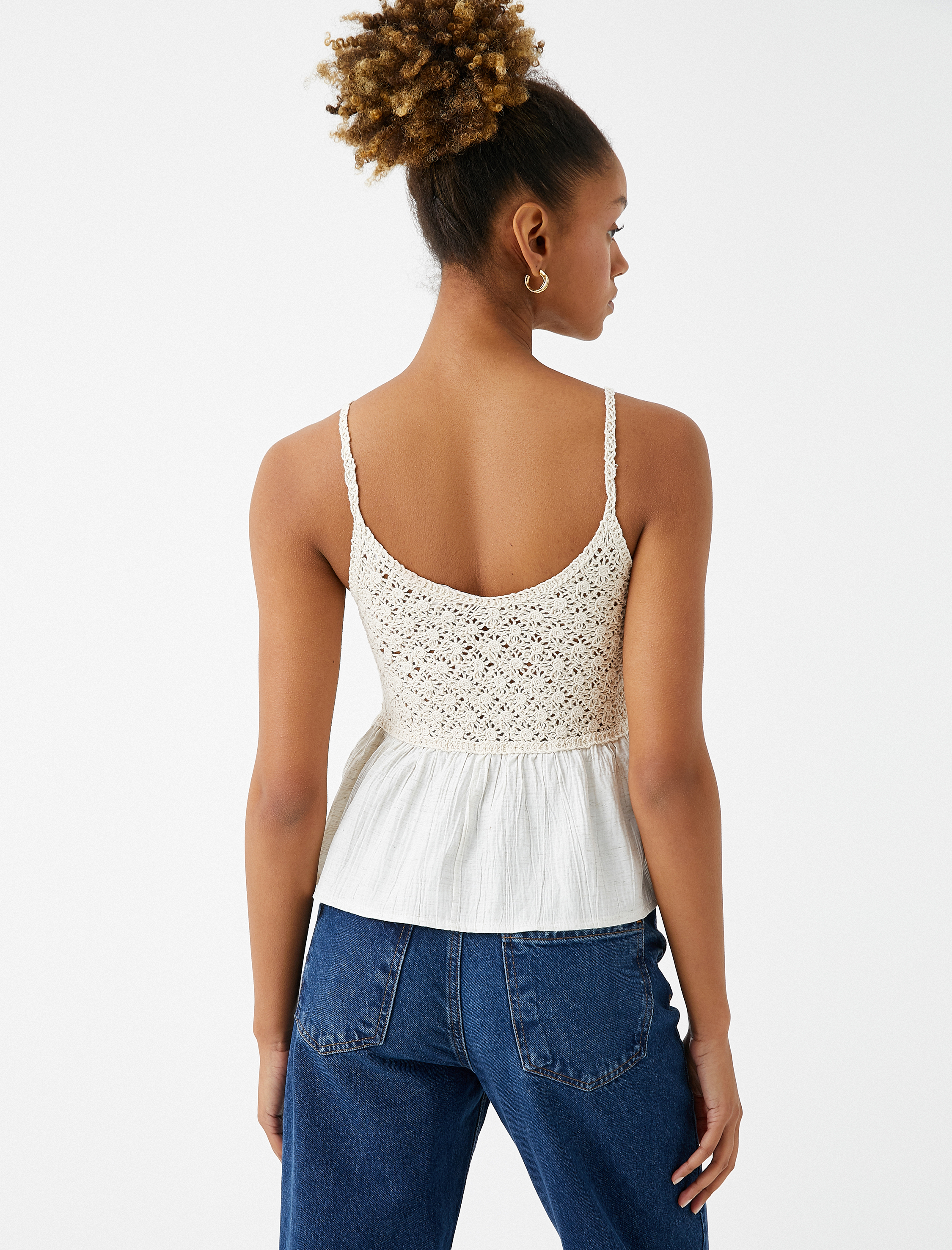   Kroşe Detaylı Atlet İnce Askılı U Yaka