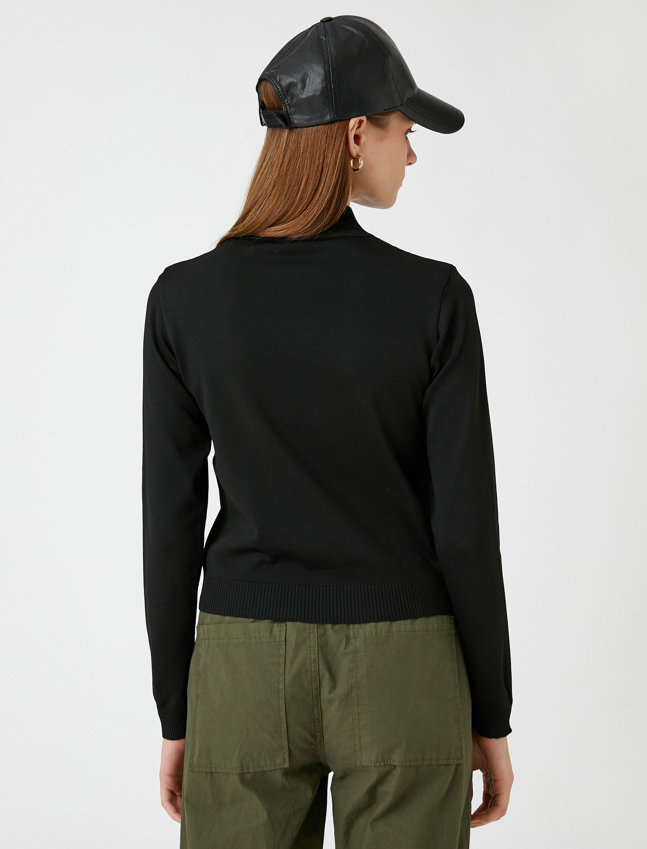   Yarım Balıkçı Yaka Kazak Uzun Kollu