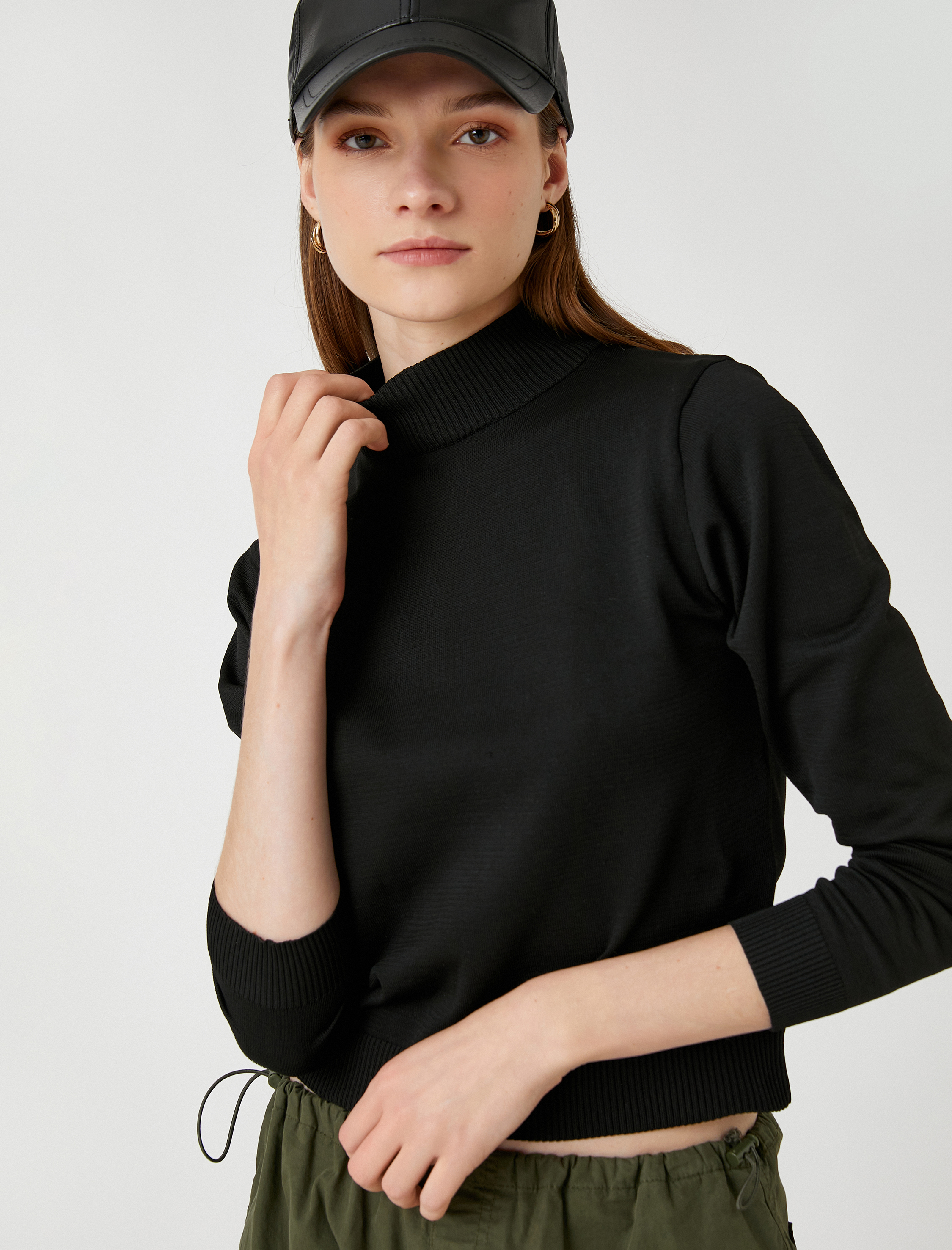   Yarım Balıkçı Yaka Kazak Uzun Kollu