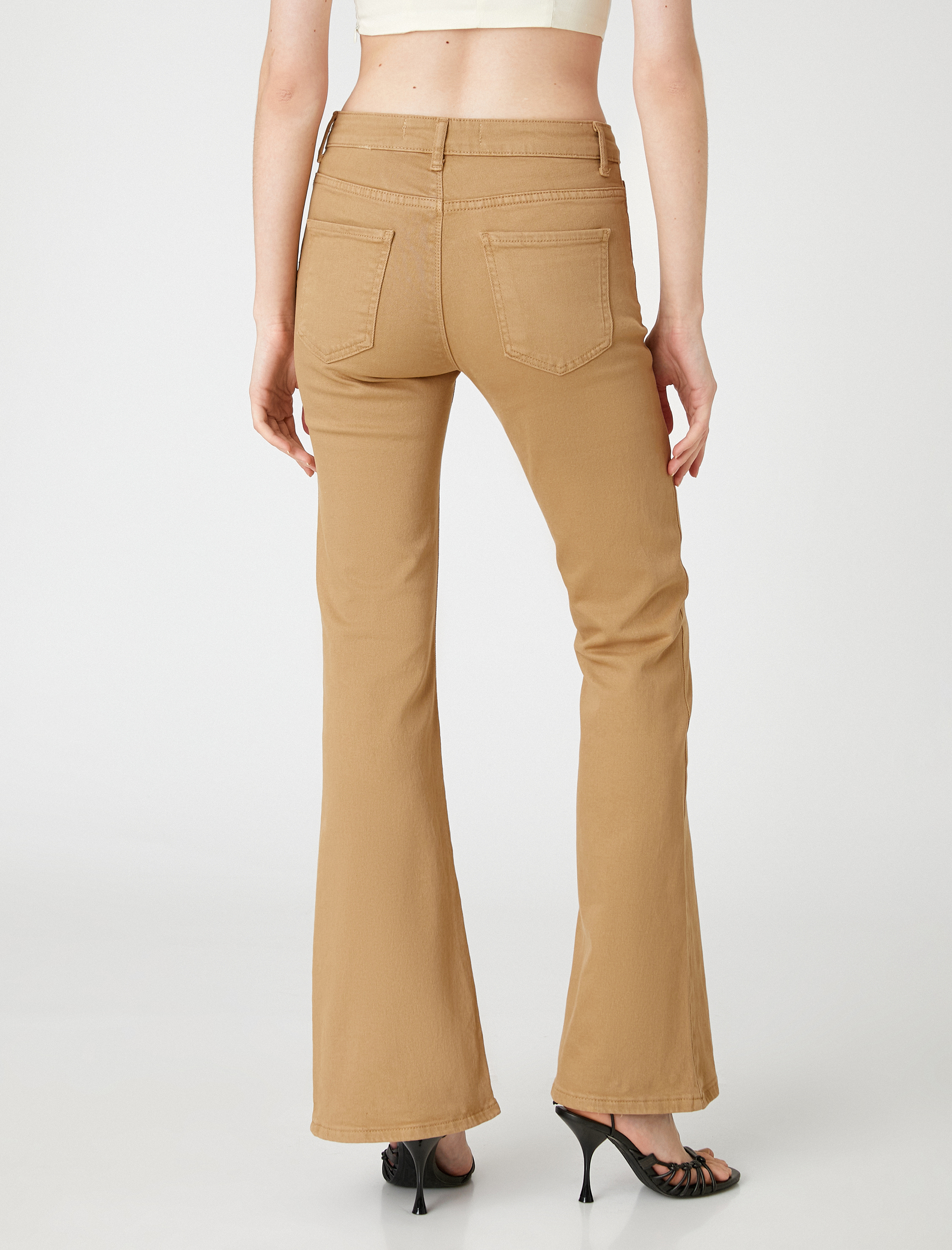 İspanyol Paça Kot Pantolon Dar Kesim Normal Bel