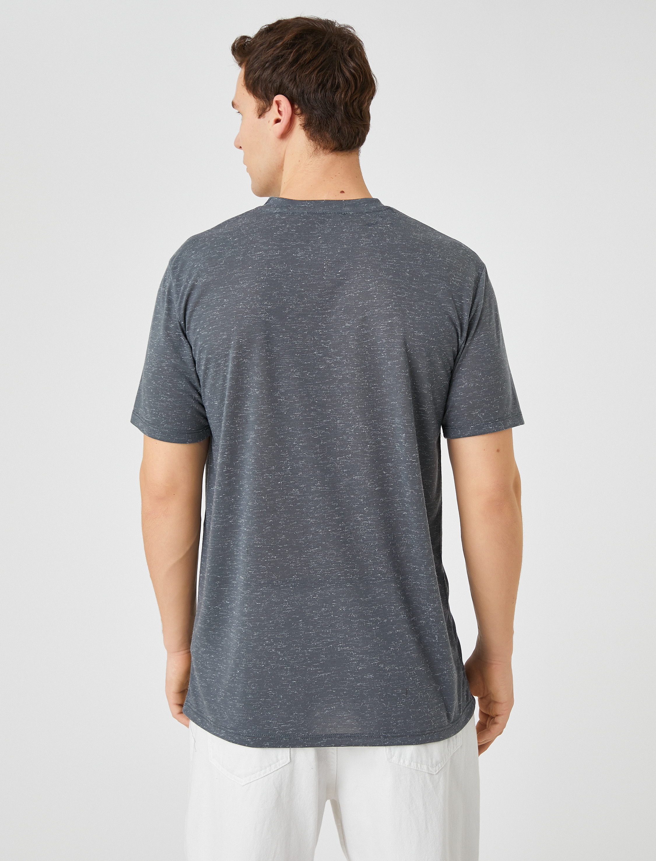   Basic Tişört Bisiklet Yaka Kısa Kollu Dar Kesim