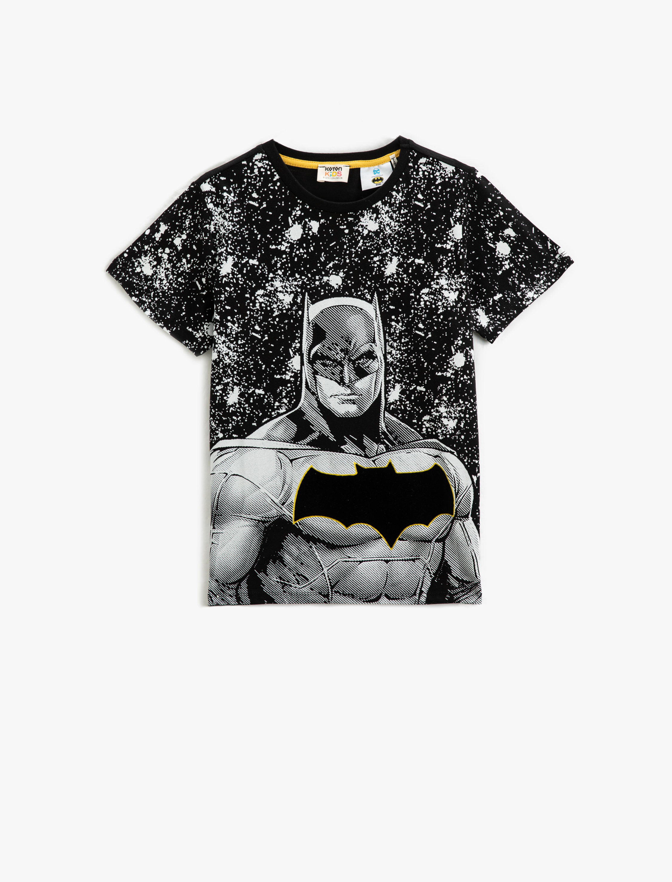  Erkek Çocuk Batman Tişört Baskılı Lisanslı Kısa Kollu Bisiklet Yaka Pamuklu