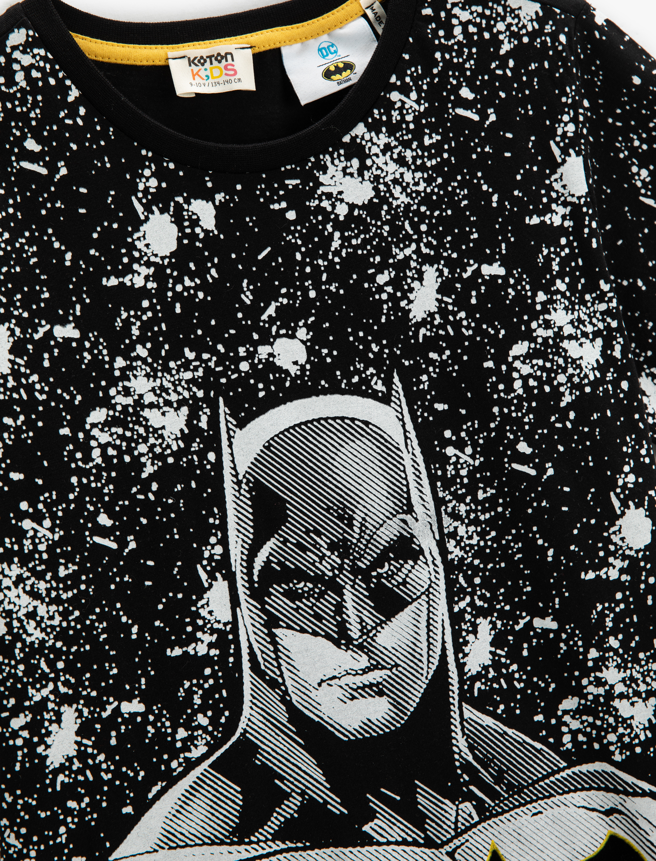  Erkek Çocuk Batman Tişört Baskılı Lisanslı Kısa Kollu Bisiklet Yaka Pamuklu