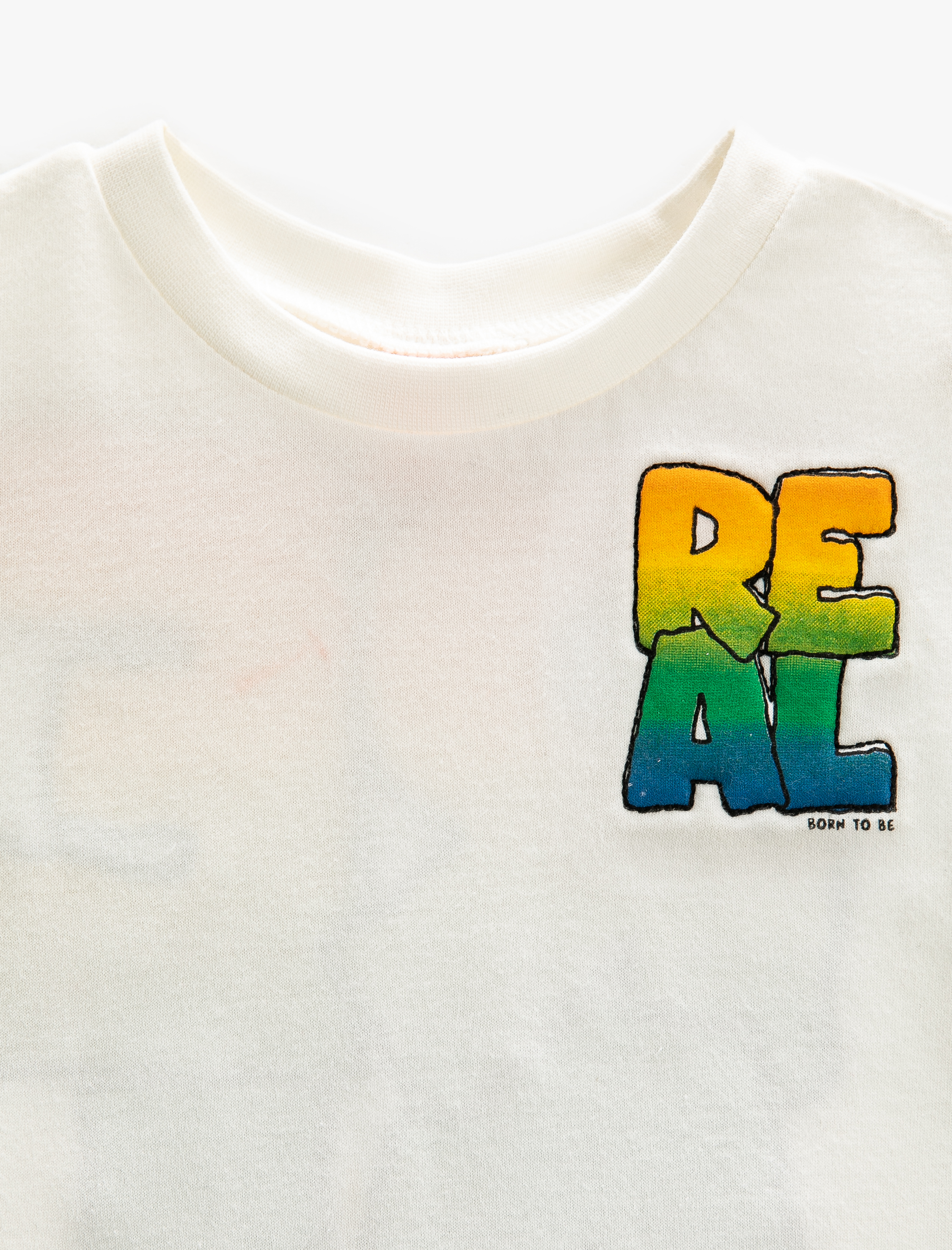  Erkek Bebek Kısa Kollu Tişört Bisiklet Yaka  Arkası Baskılı