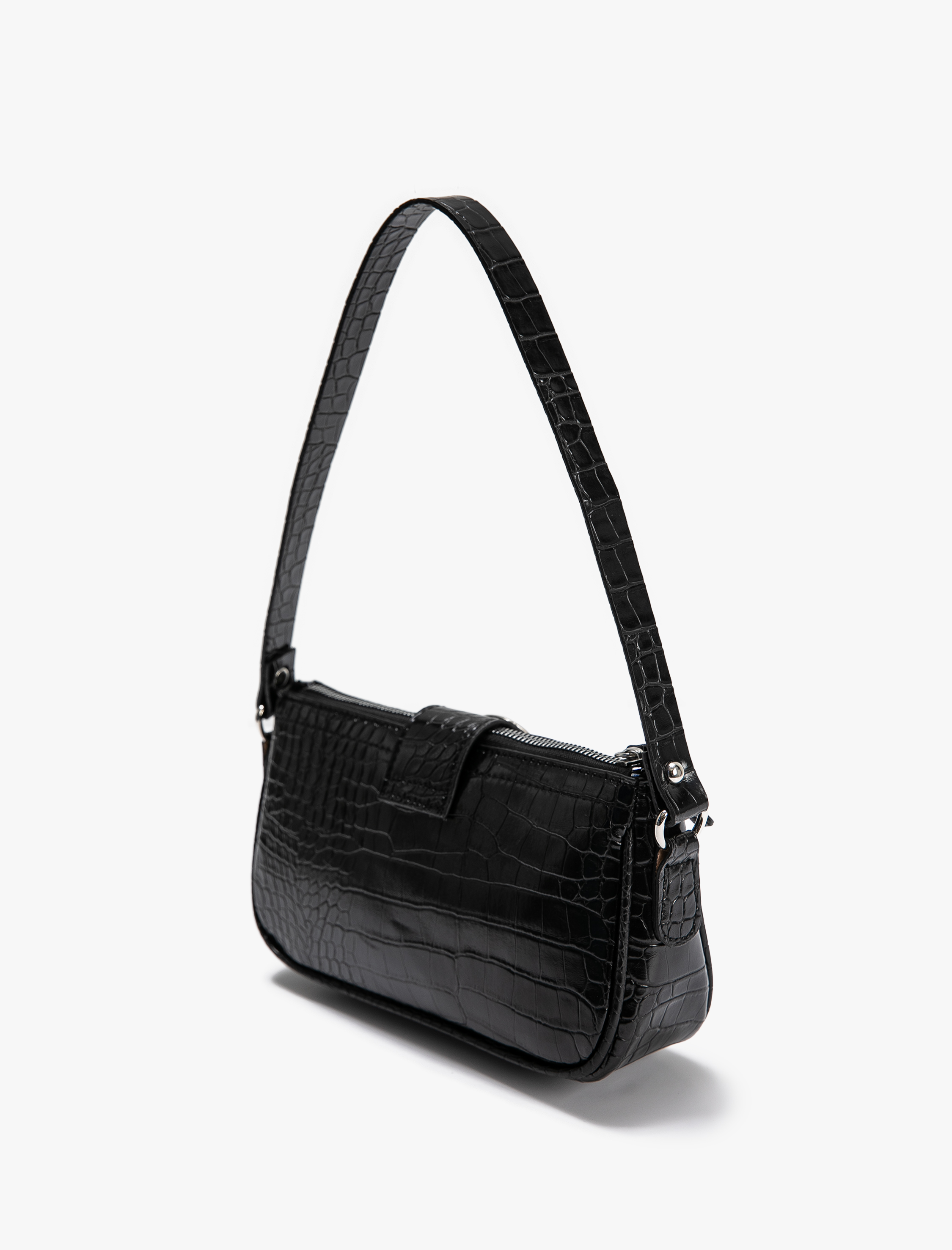  Kadın Baget Çanta Kroko Suni Deri Tokalı