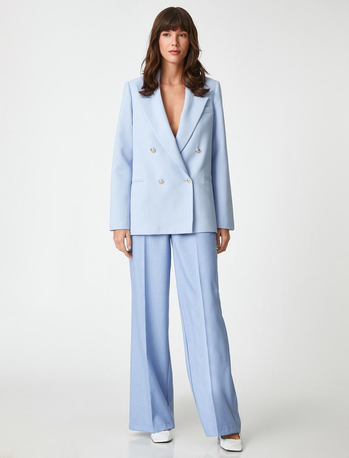  Palazzo Pantolon Fermuarlı Dikiş Detaylı