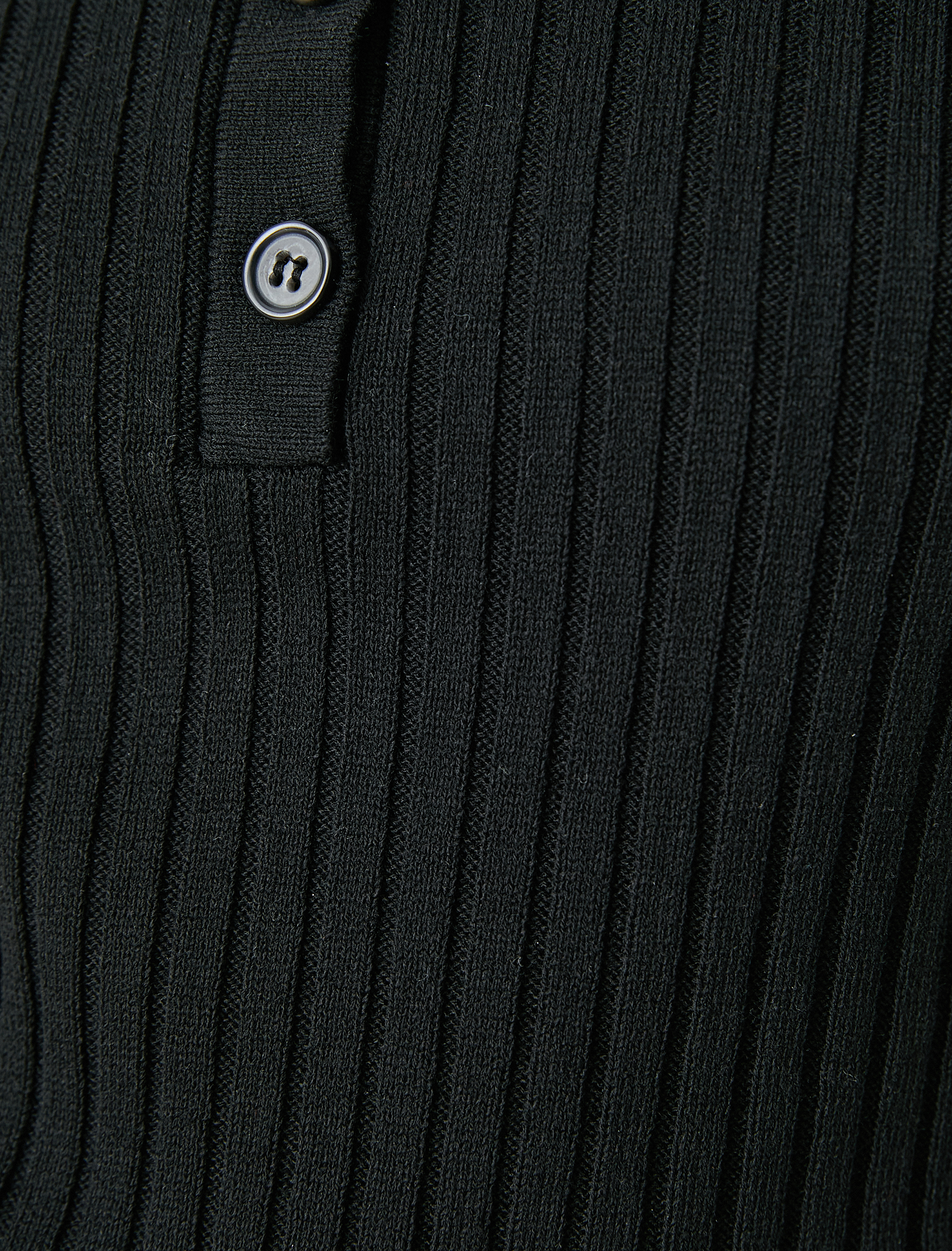   Polo Yaka Triko Kazak Düğmeli Ribanalı