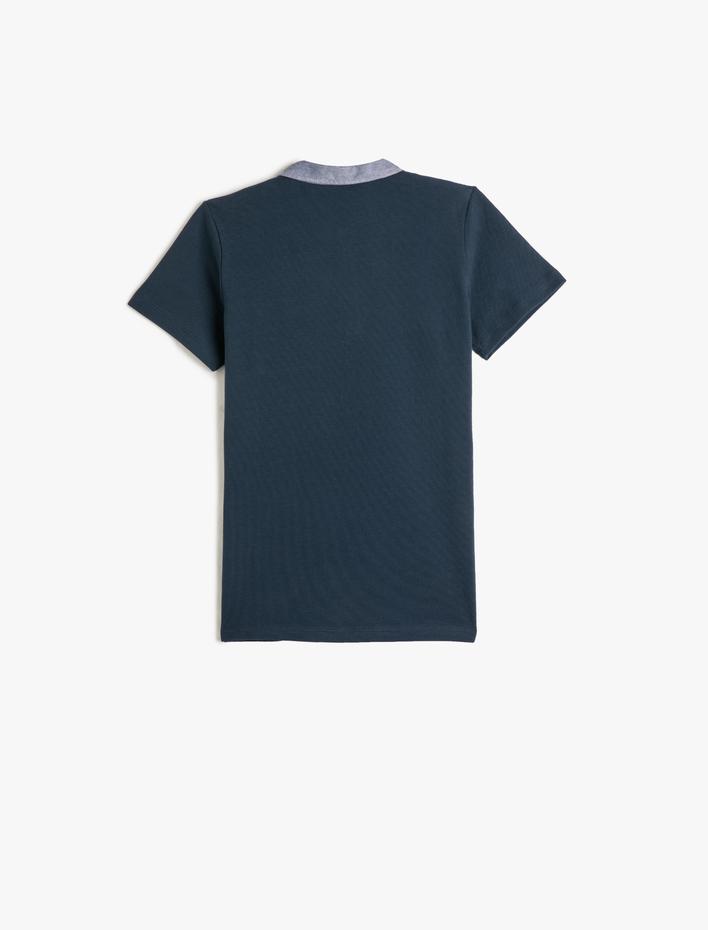 Erkek Çocuk Polo Yaka Tişört Kısa Kollu Tek Cep Detaylı Pamuklu