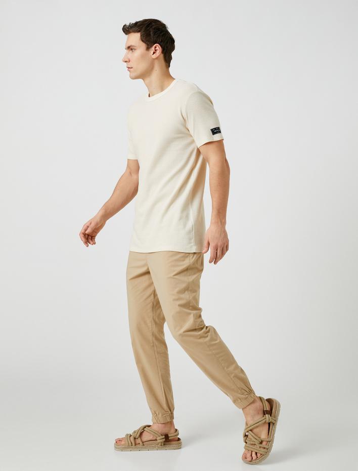  Chino Jogger Pantolon Beli Bağcıklı Cep Detaylı Pamuklu