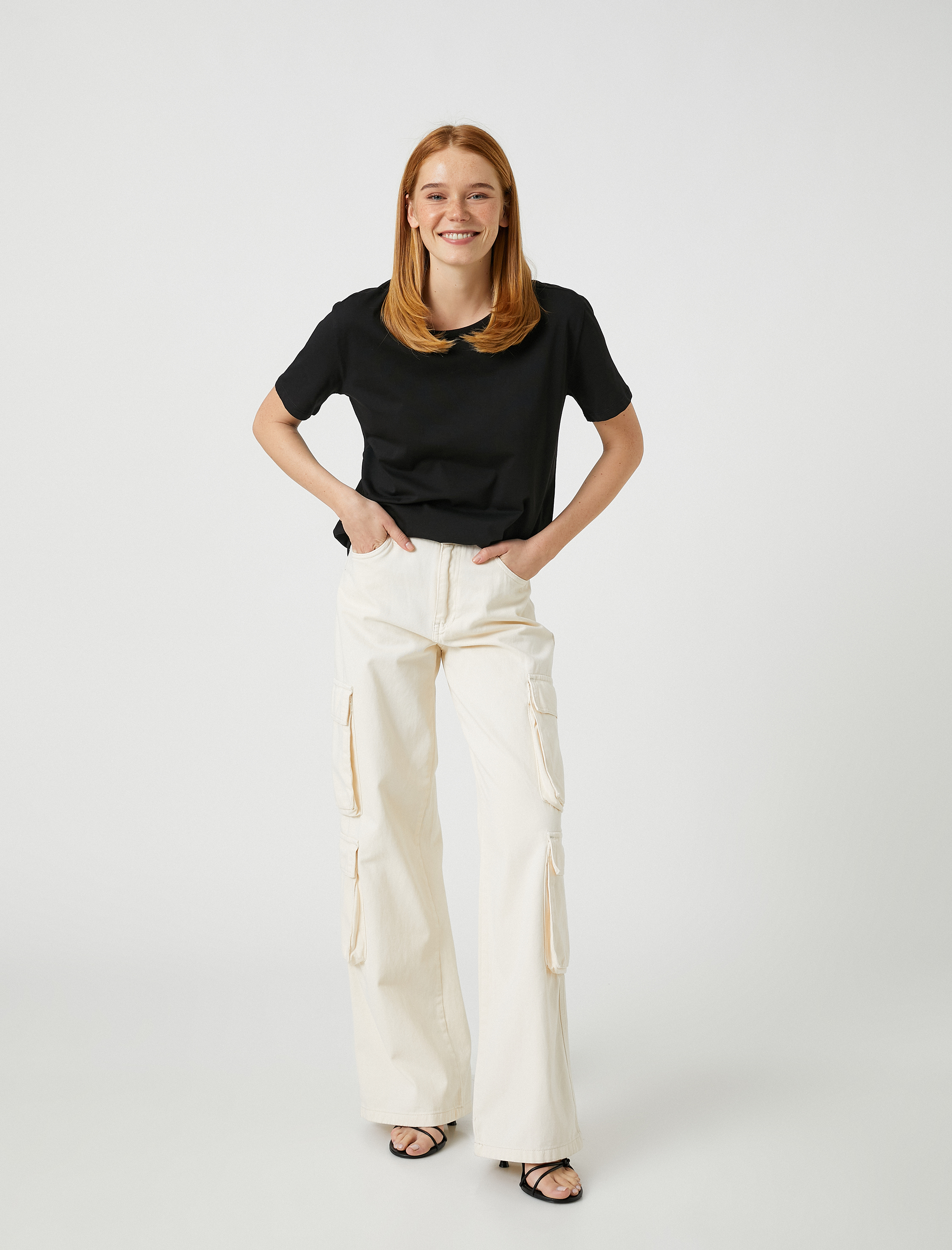   Basic Tişört Pamuklu Bisiklet Yaka Kısa Kollu