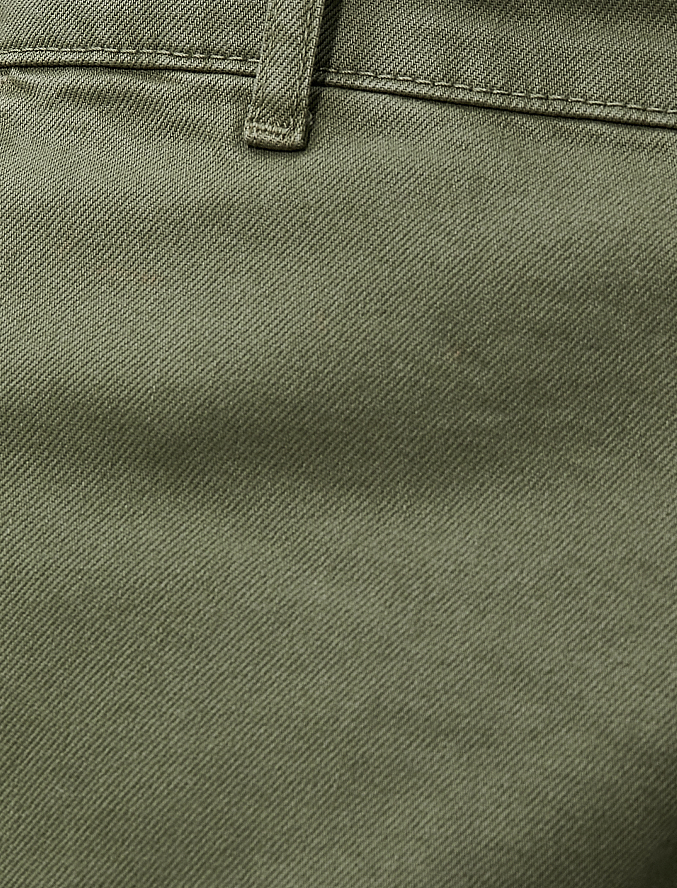   Canvas Pantolon Bol Kesim Cep Detaylı Düğmeli Pamuklu