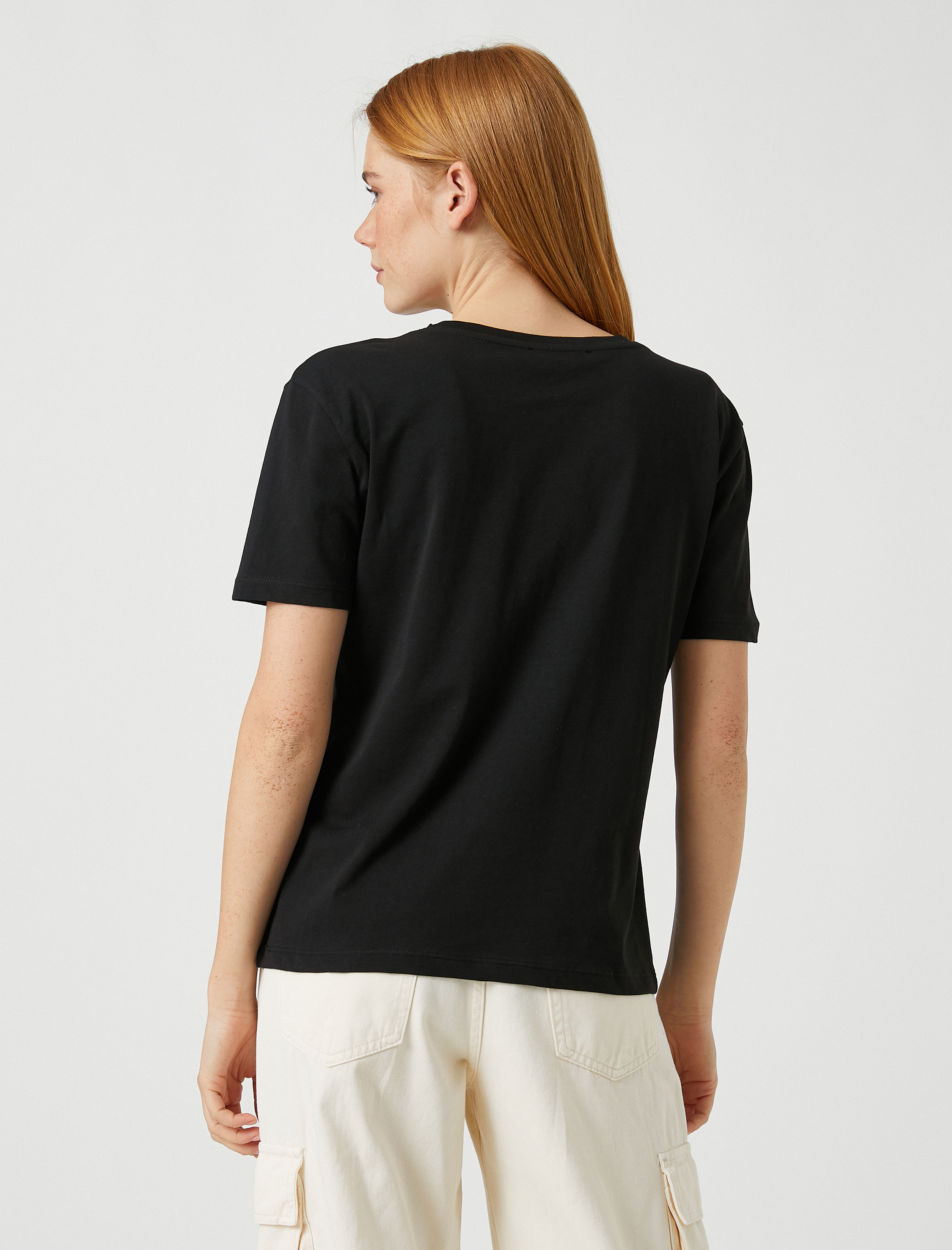   Parlak Baskılı Tişört Pamuklu