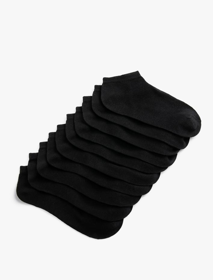 Erkek Basic 10'lu Patik Çorap Seti Çok Renkli