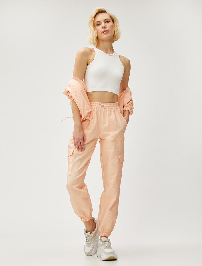  Paraşüt Jogger Pantolon Cepli Beli Lastikli