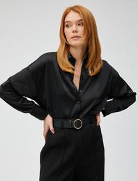 Saten Gömlek Uzun Kollu Düğmeli