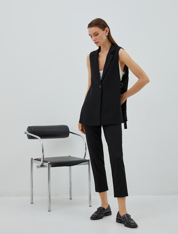  Crop Cigarette Pantolon Cepli Normal Bel