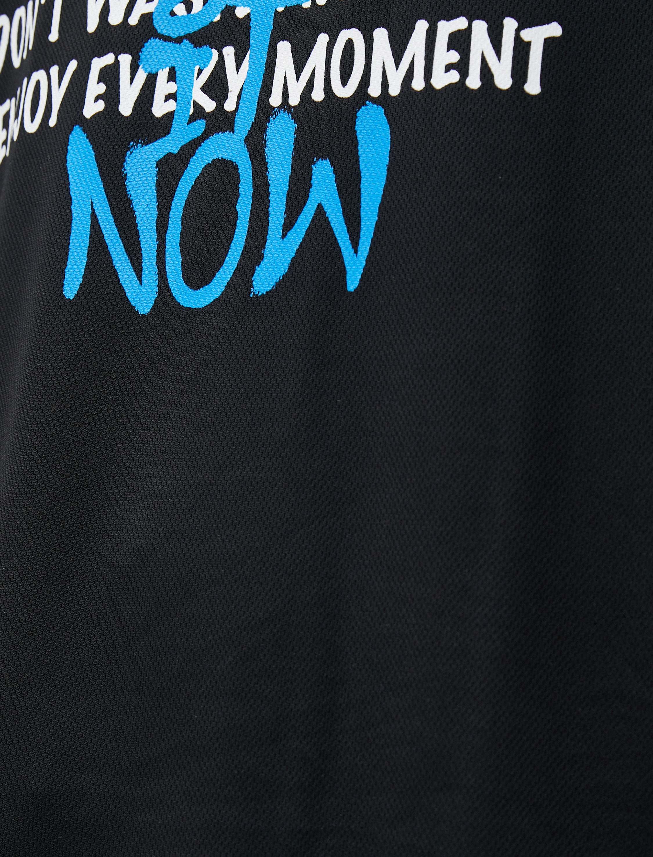   Sporcu Atleti Slogan Baskılı Bisiklet Yaka Kolsuz